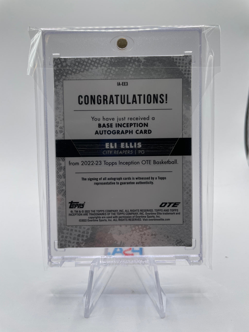 2022-23 Topps Overtime Elite OTE Inception Eli Ellis Base Rookie Auto /199