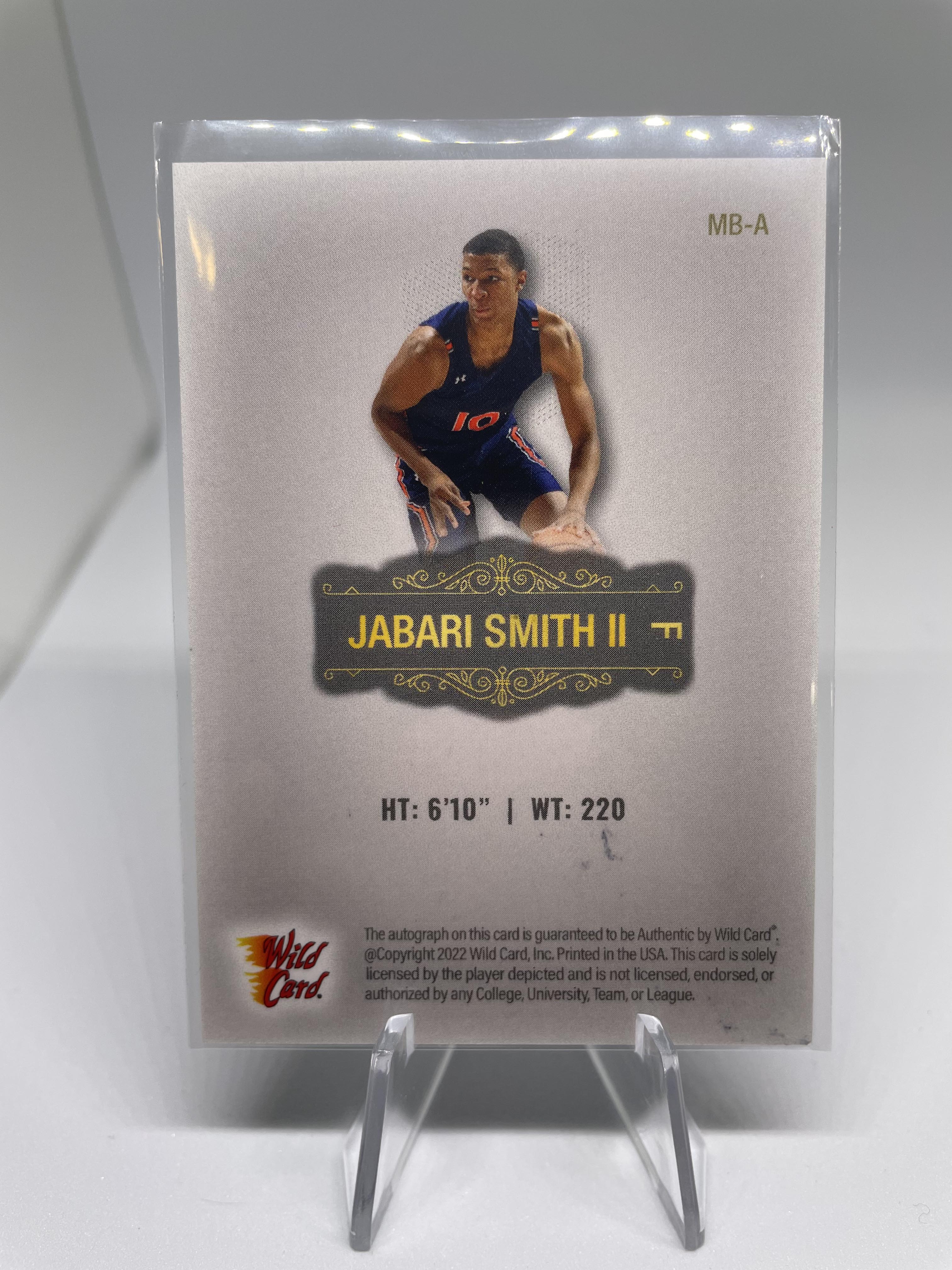 2022-23 Wild Card Matte Draft Jabari Smith Jr. Green Premium Rookie Auto /150