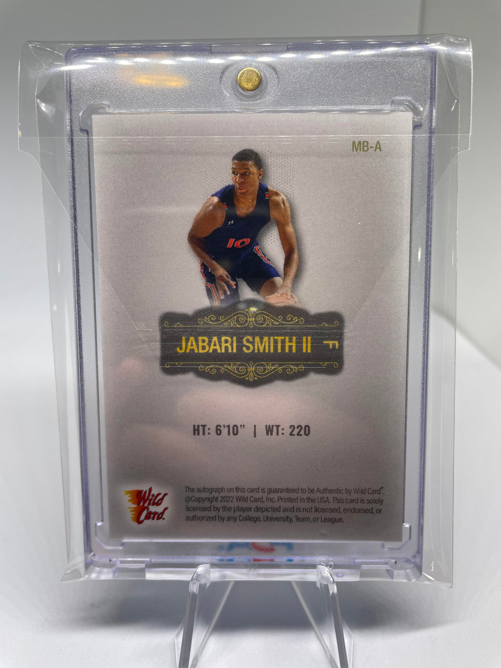 2022-23 Wild Card Matte Jabari Smith Jr. Green Premium Rookie Auto /150
