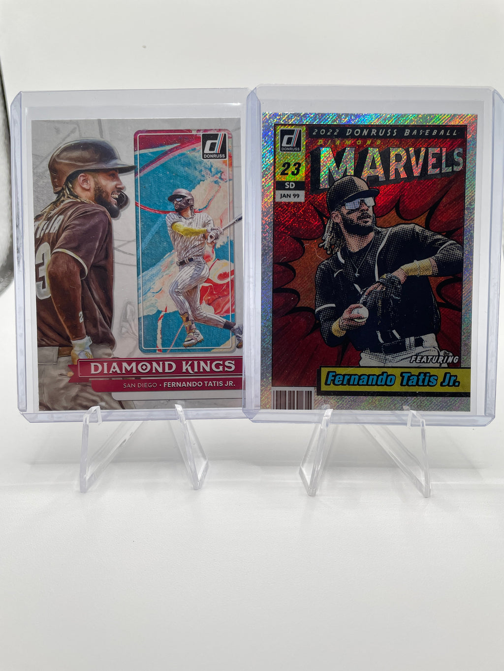 2022 Donruss Fernando Tatis Jr Marvels Silver Shimmer Holo + Diamond King Insert