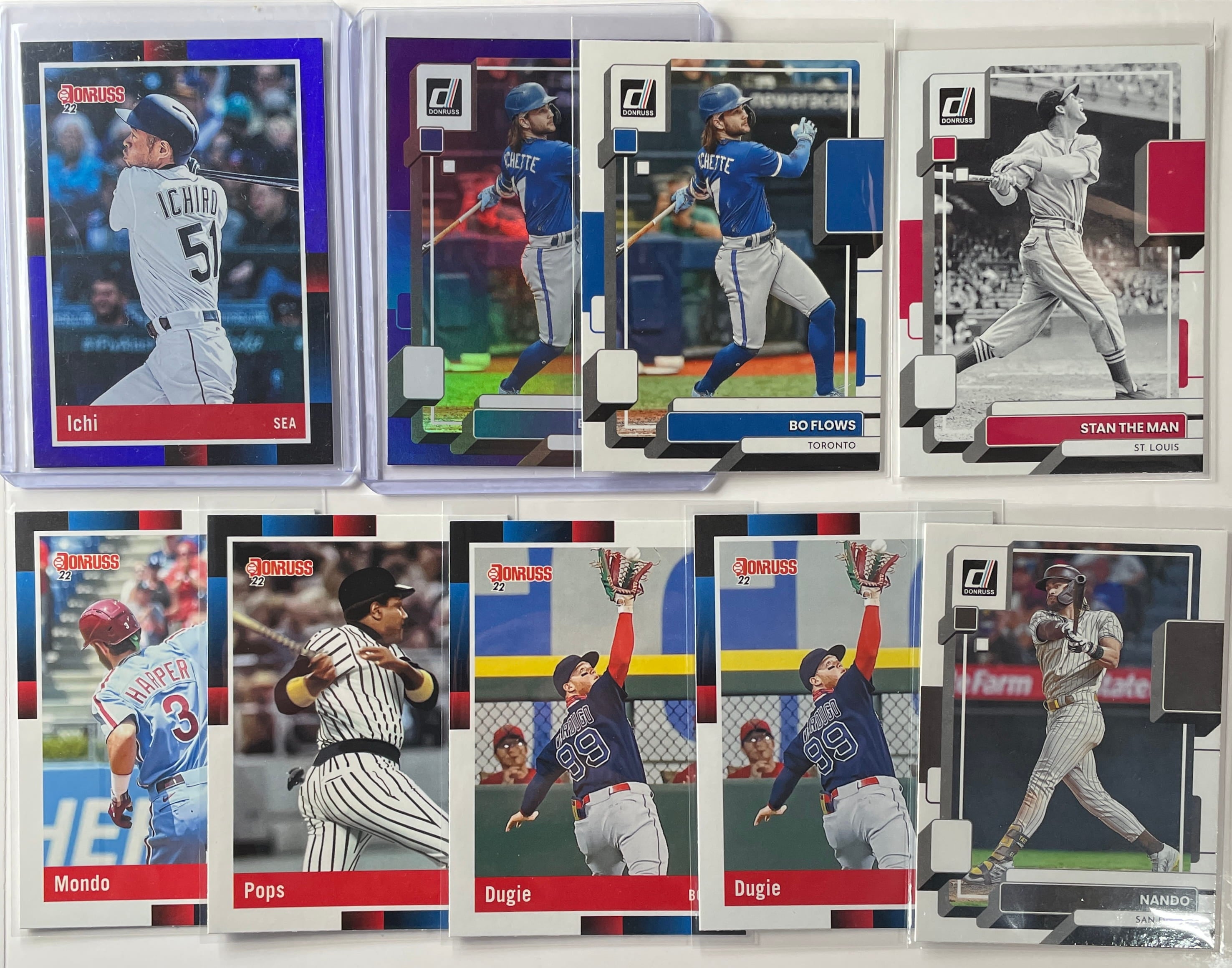 2022 Donruss Ichiro + Bryce Harper + Fernando Tatis Name Variation SP Set (x9)