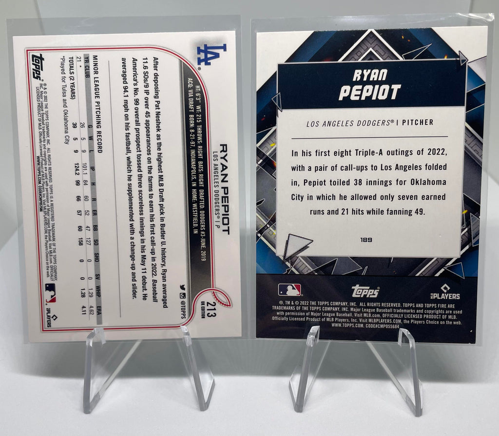 2022 Fire Justin Turner /299 + Trea Die-Cut + Gold Kershaw & Dodgers RC Set