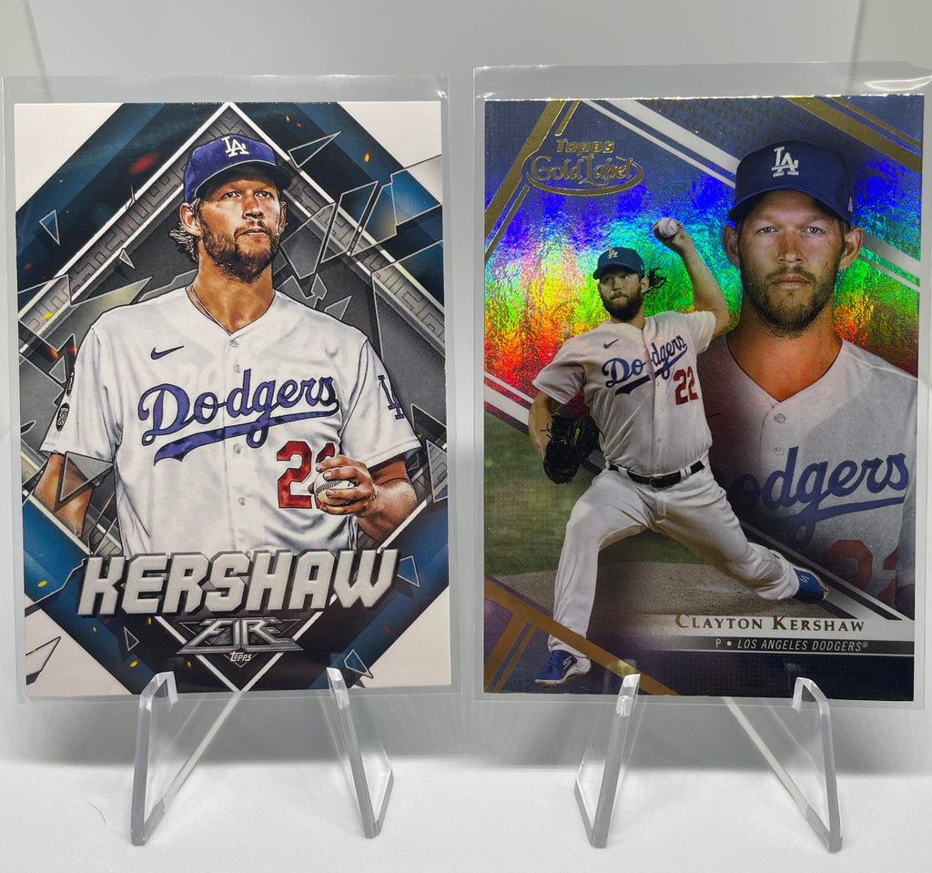2022 Fire Justin Turner /299 + Trea Die-Cut + Gold Kershaw & Dodgers RC Set