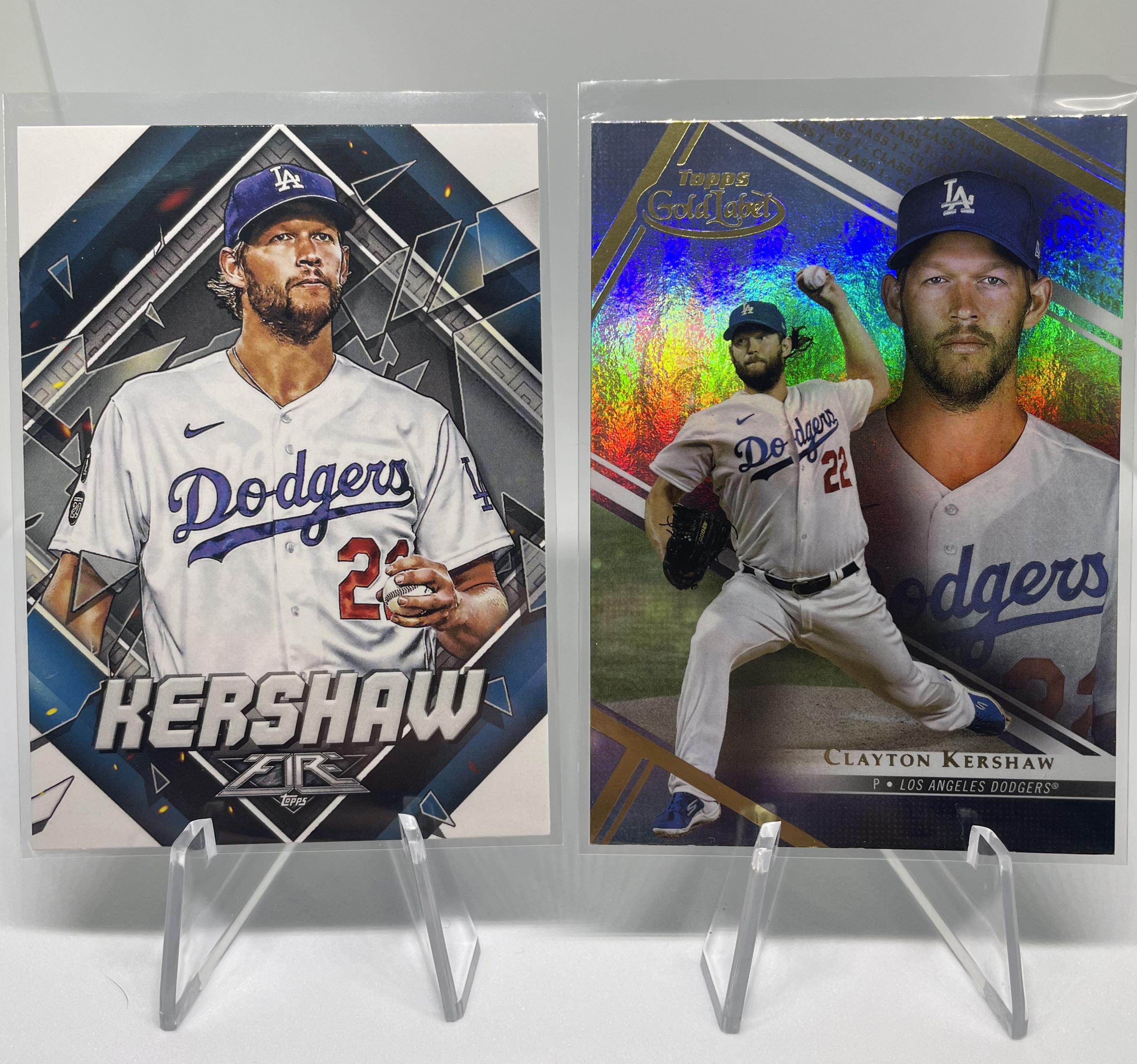 2022 Fire Justin Turner /299 + Trea Die-Cut + Gold Kershaw & Dodgers RC Set