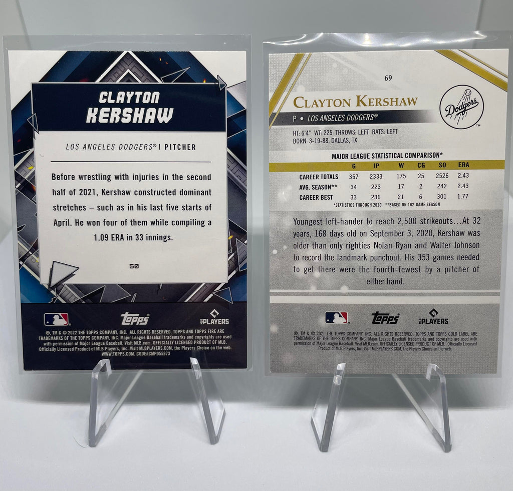 2022 Fire Justin Turner /299 + Trea Die-Cut + Gold Kershaw & Dodgers RC Set