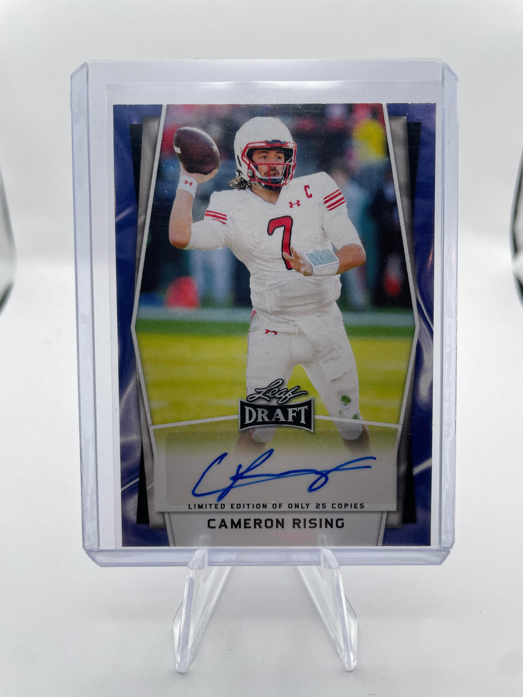 2022 Leaf Draft Cameron Rising Blue Foil Rookie Auto /25 #BA-CR1