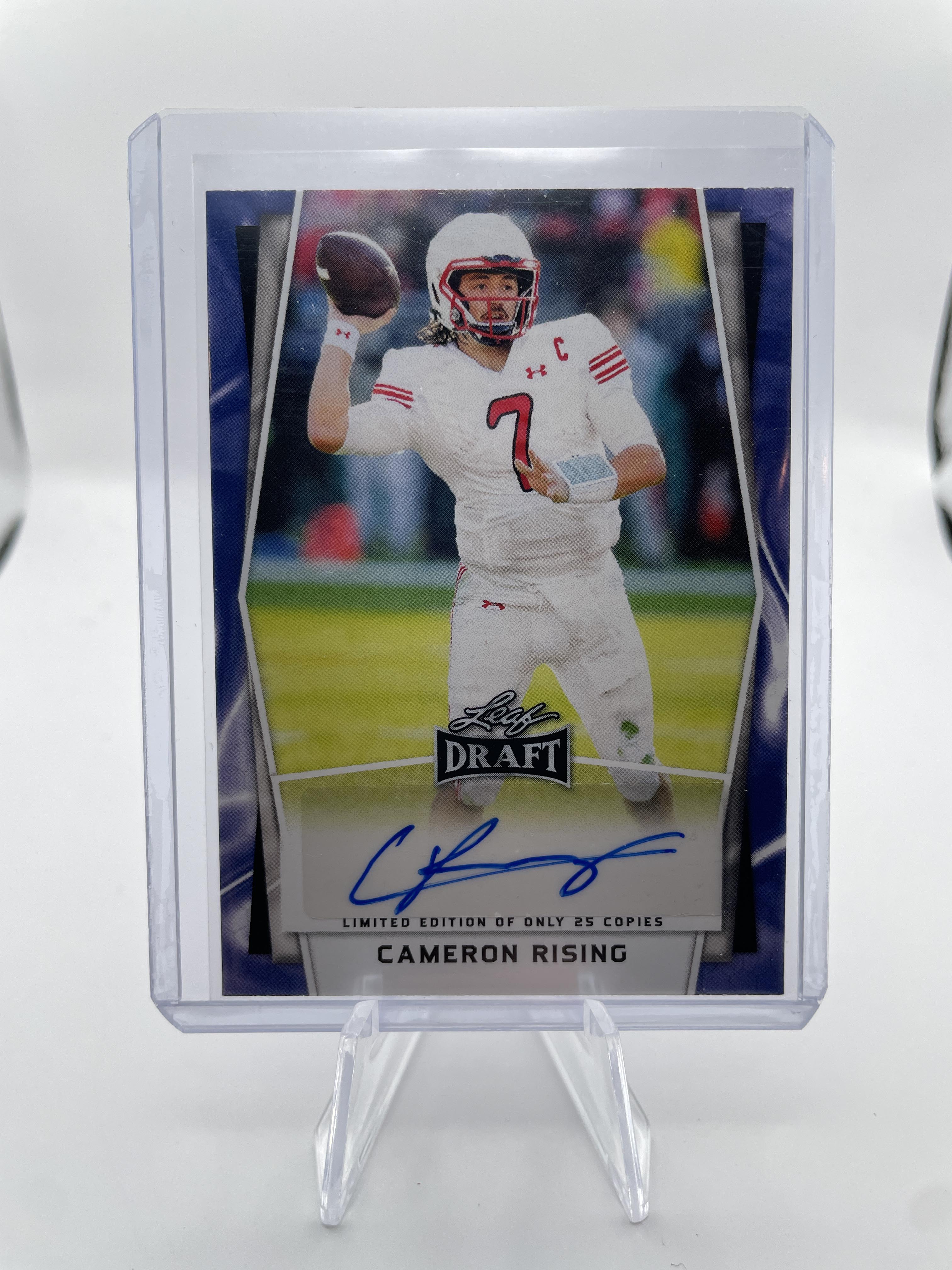 2022 Leaf Draft Cameron Rising Blue Foil Rookie Auto /25 #BA-CR1