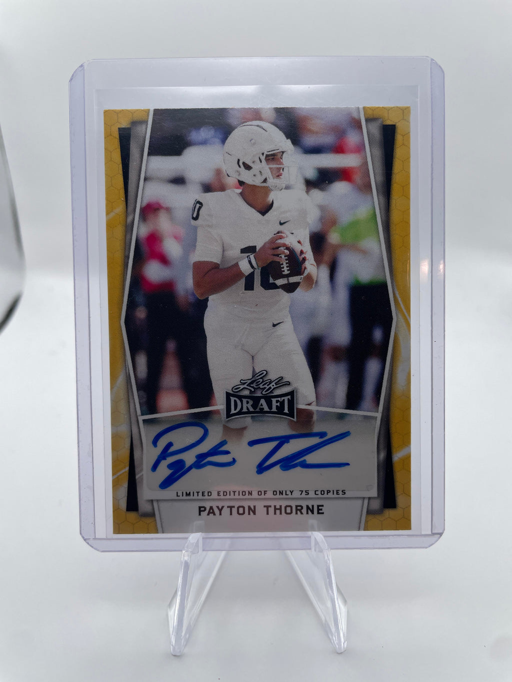 2022 Leaf Draft Payton Thorne Yellow Foil Rookie Auto /75 #BA-PT1