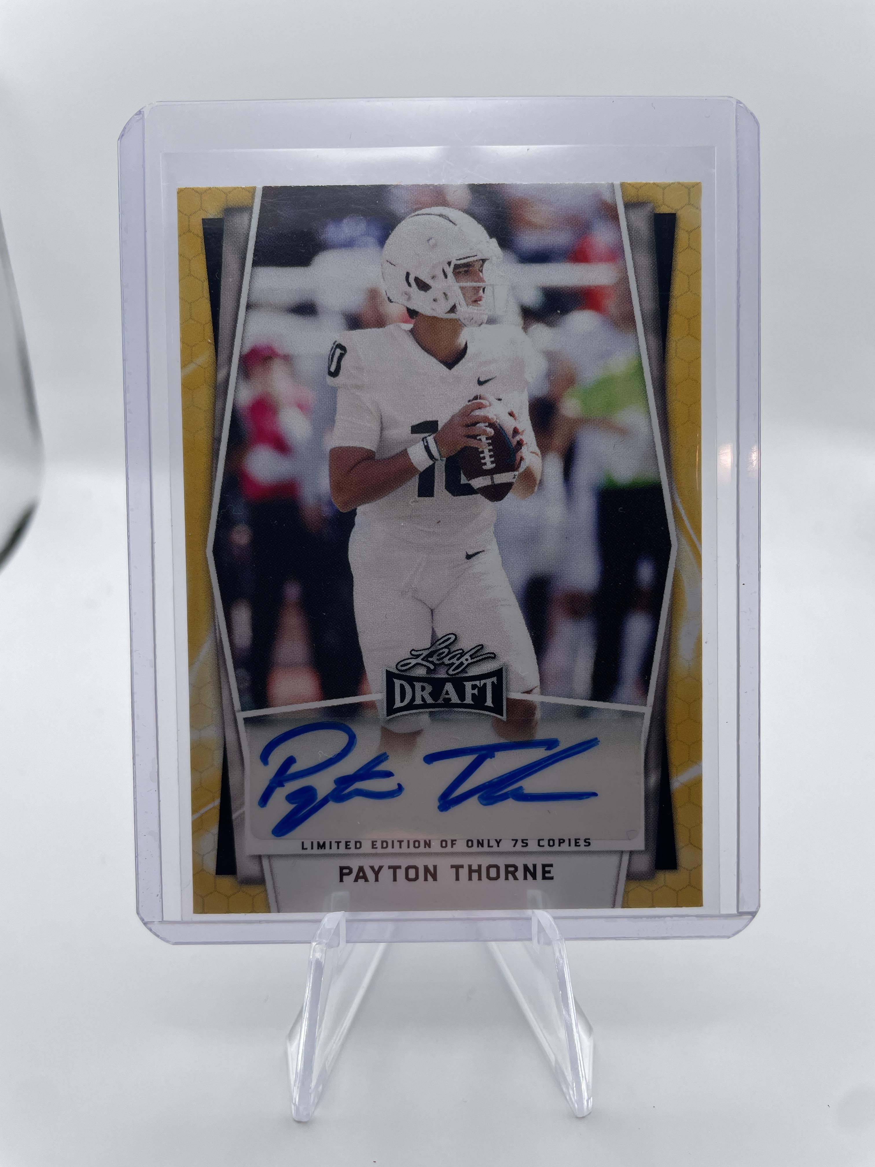 2022 Leaf Draft Payton Thorne Yellow Foil Rookie Auto /75 #BA-PT1