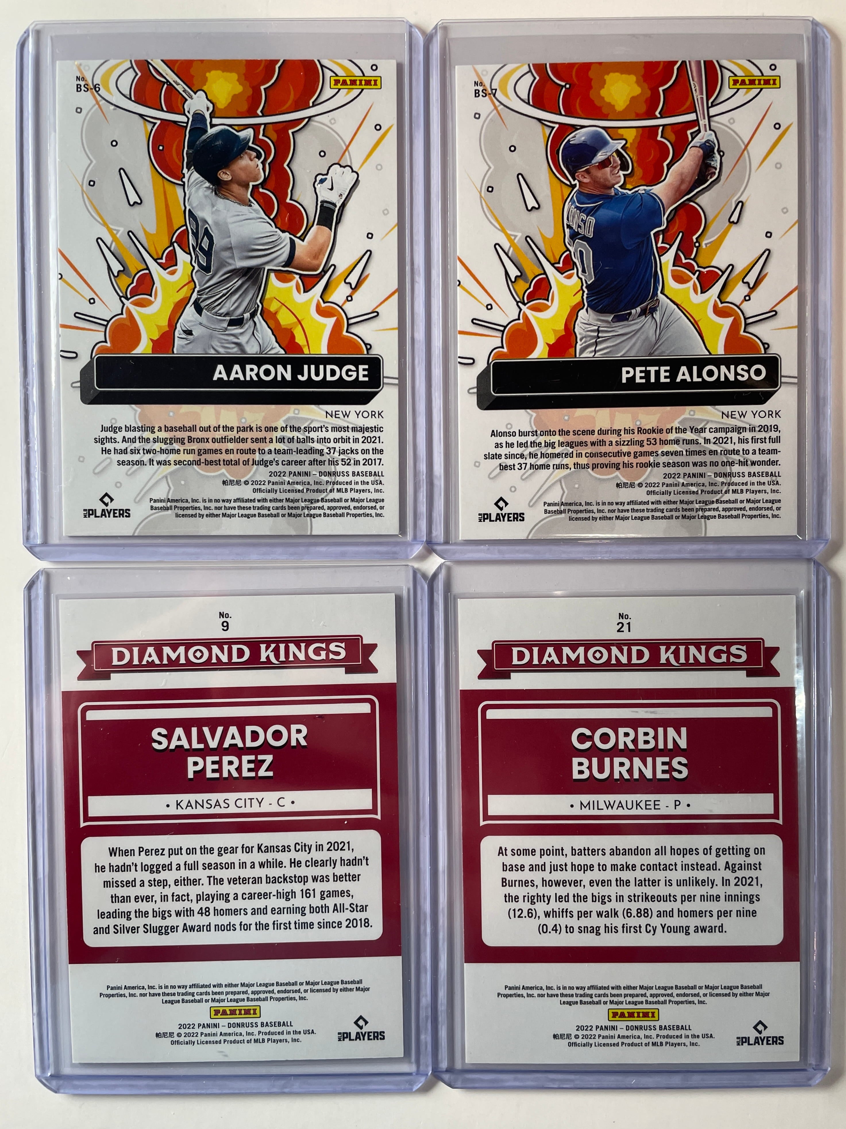 2022 Panini Donruss Aaron Judge Rapture Pete Alonso Xander Bogaerts SP Set (x17)