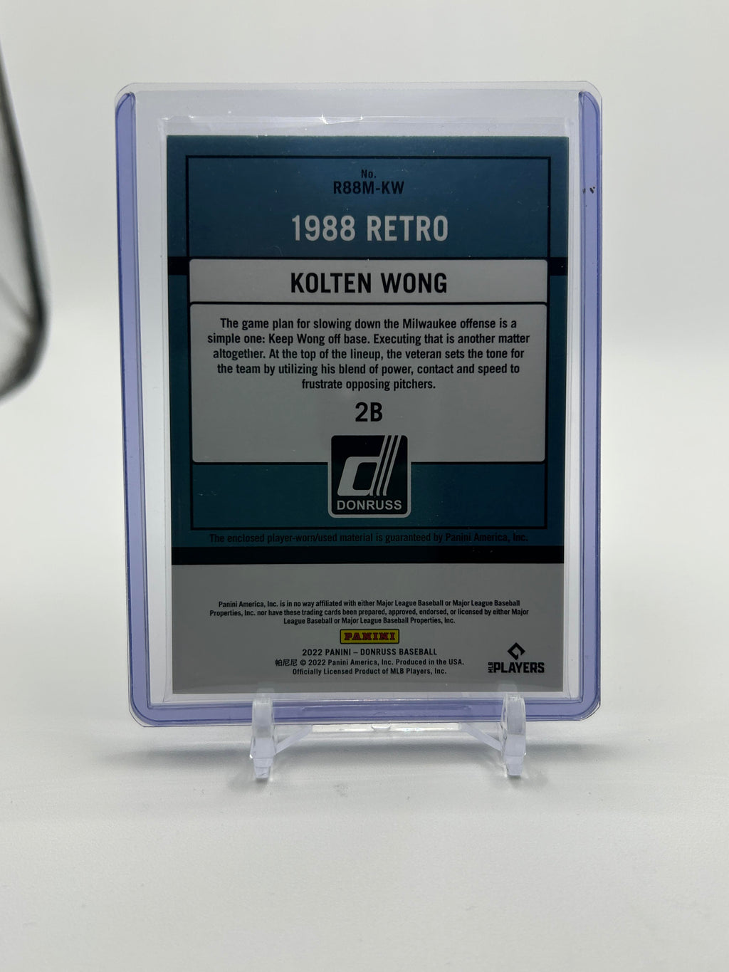 2022 Panini Donruss Kolten Wong 1988 Retro Patch