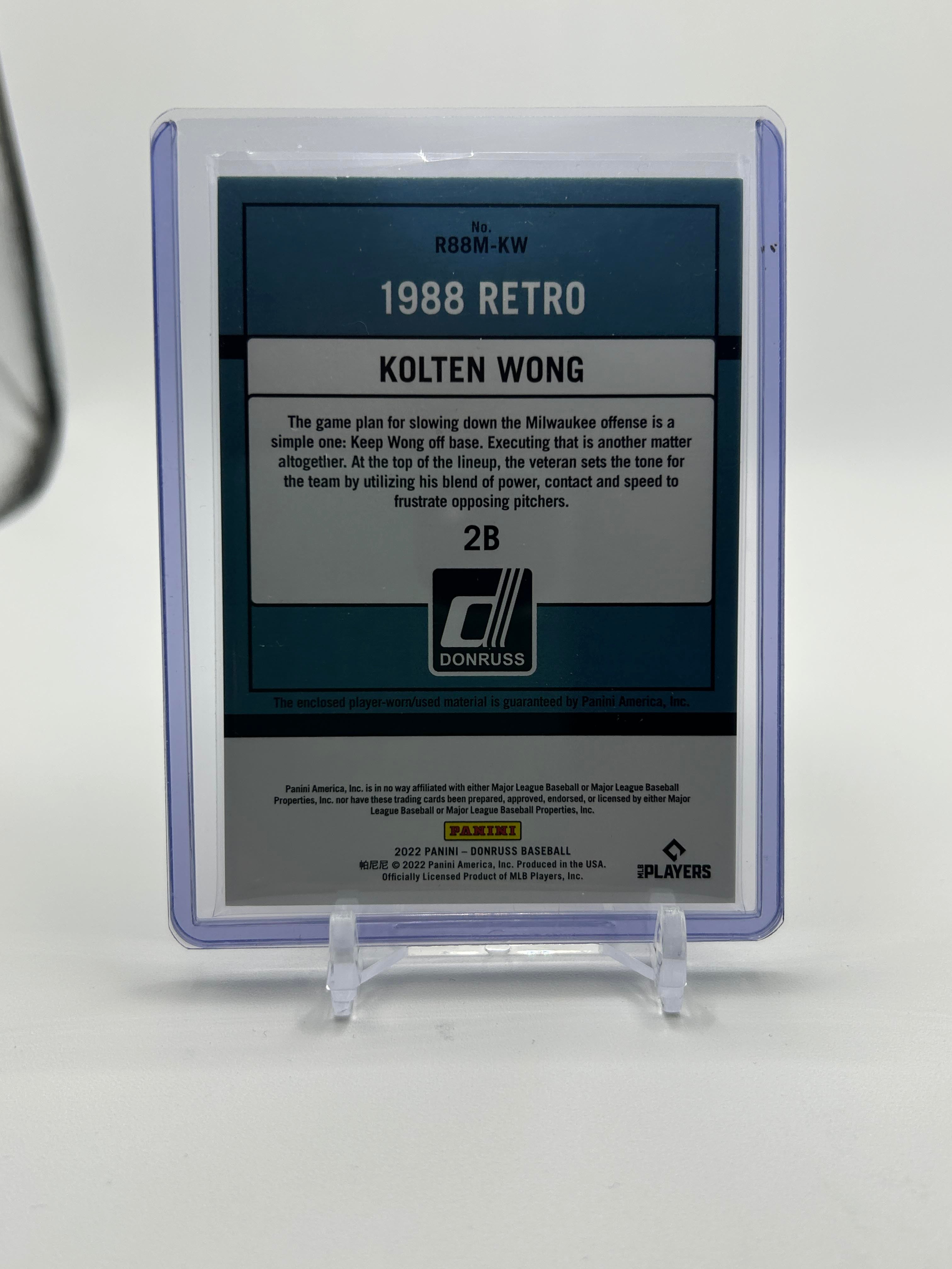 2022 Panini Donruss Kolten Wong 1988 Retro Patch