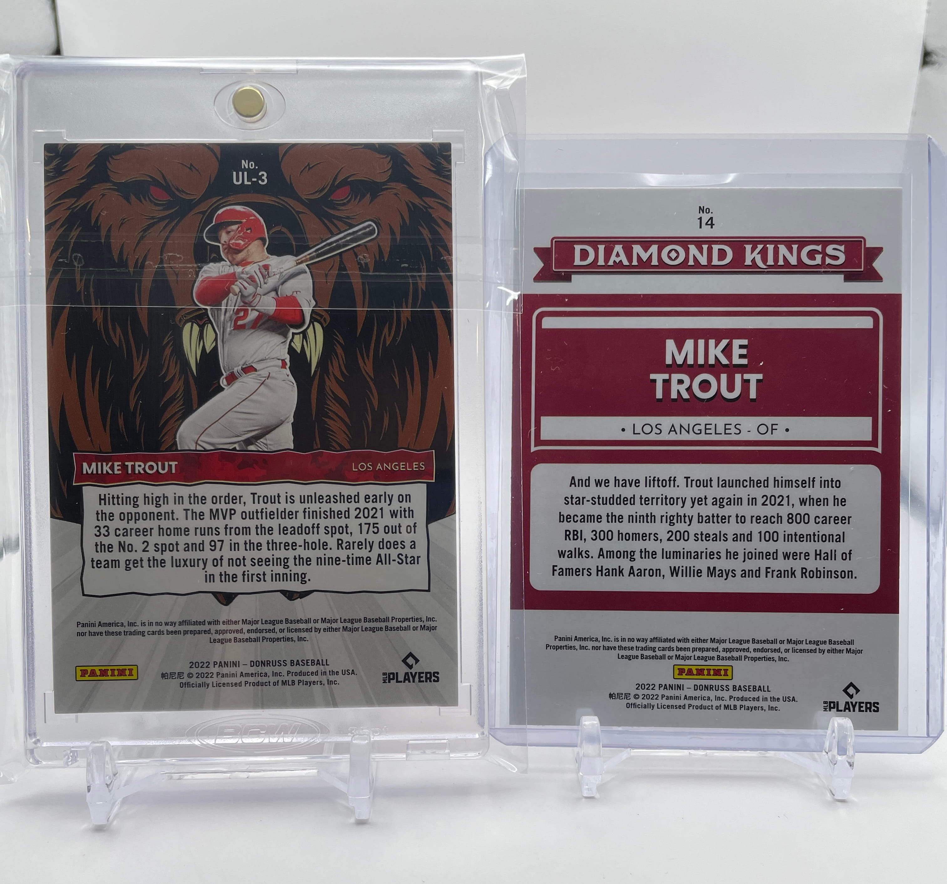 2022 Panini Donruss Mike Trout Unleashed Red Prizm /149 + Diamond Kings Inset