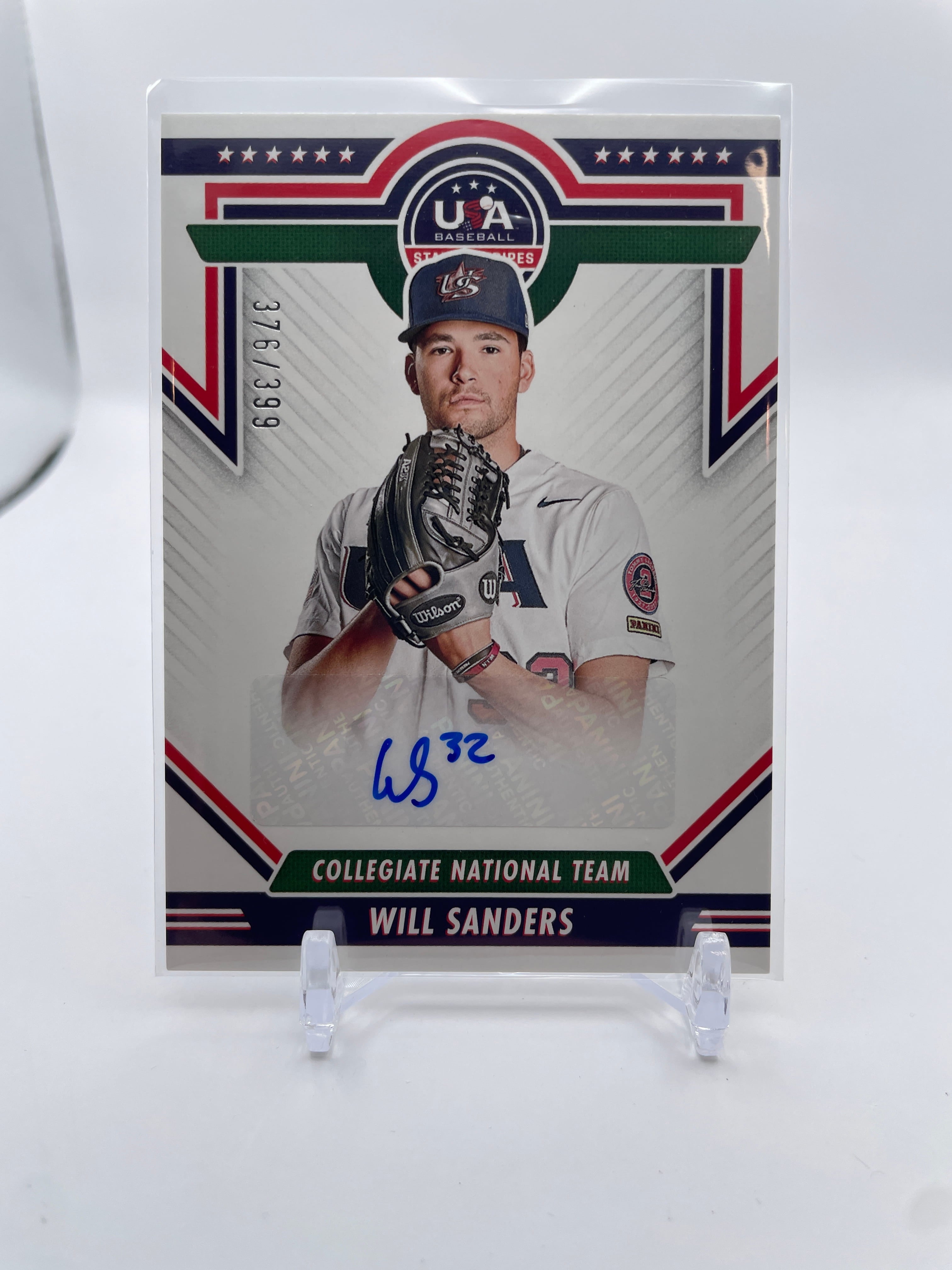 2022 Panini Stars & Stripes Will Sanders Prospect Auto /399