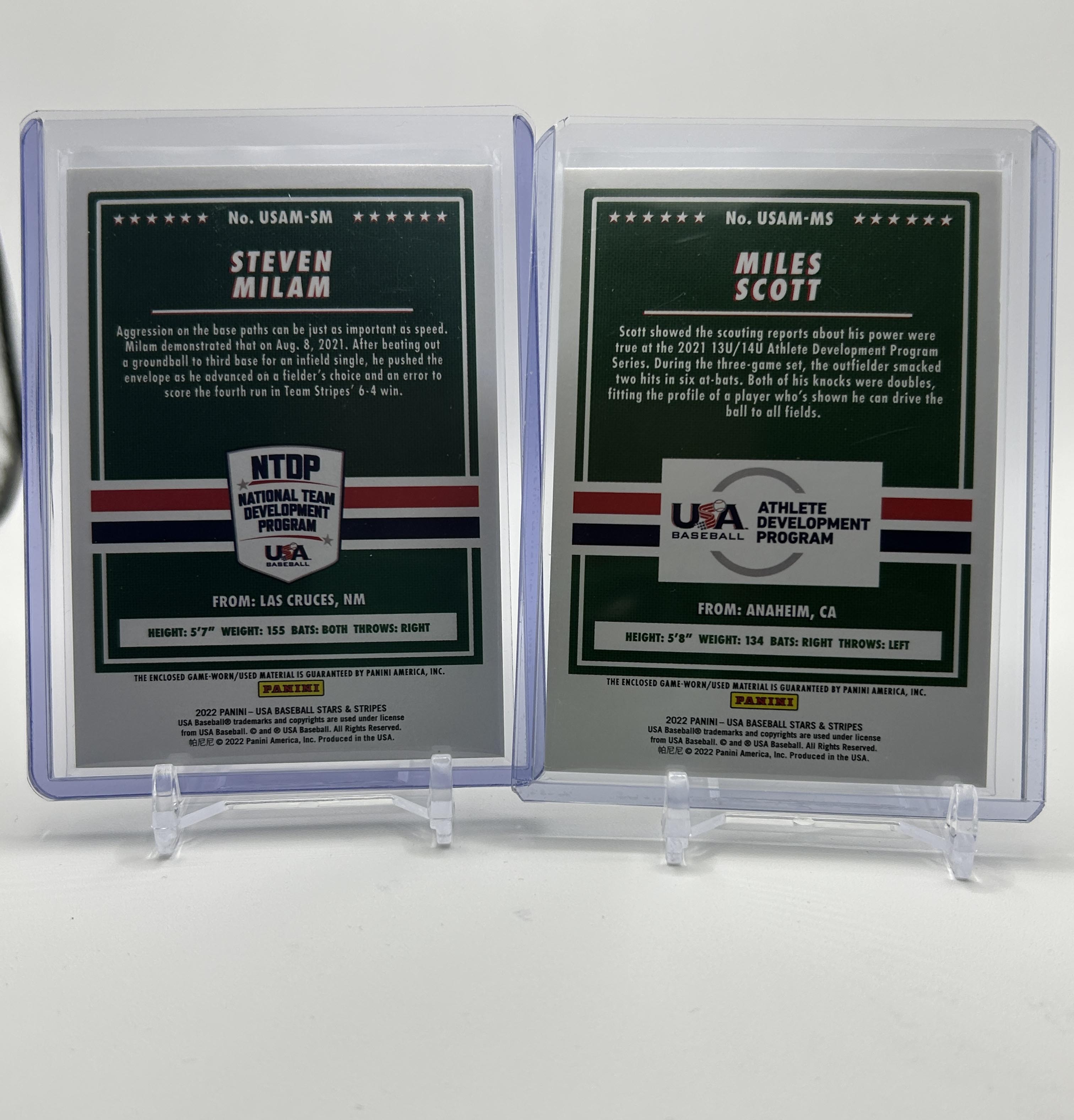2022 Panini USA Stars & Stripes Steven Milam + Miles Scott Patch Set