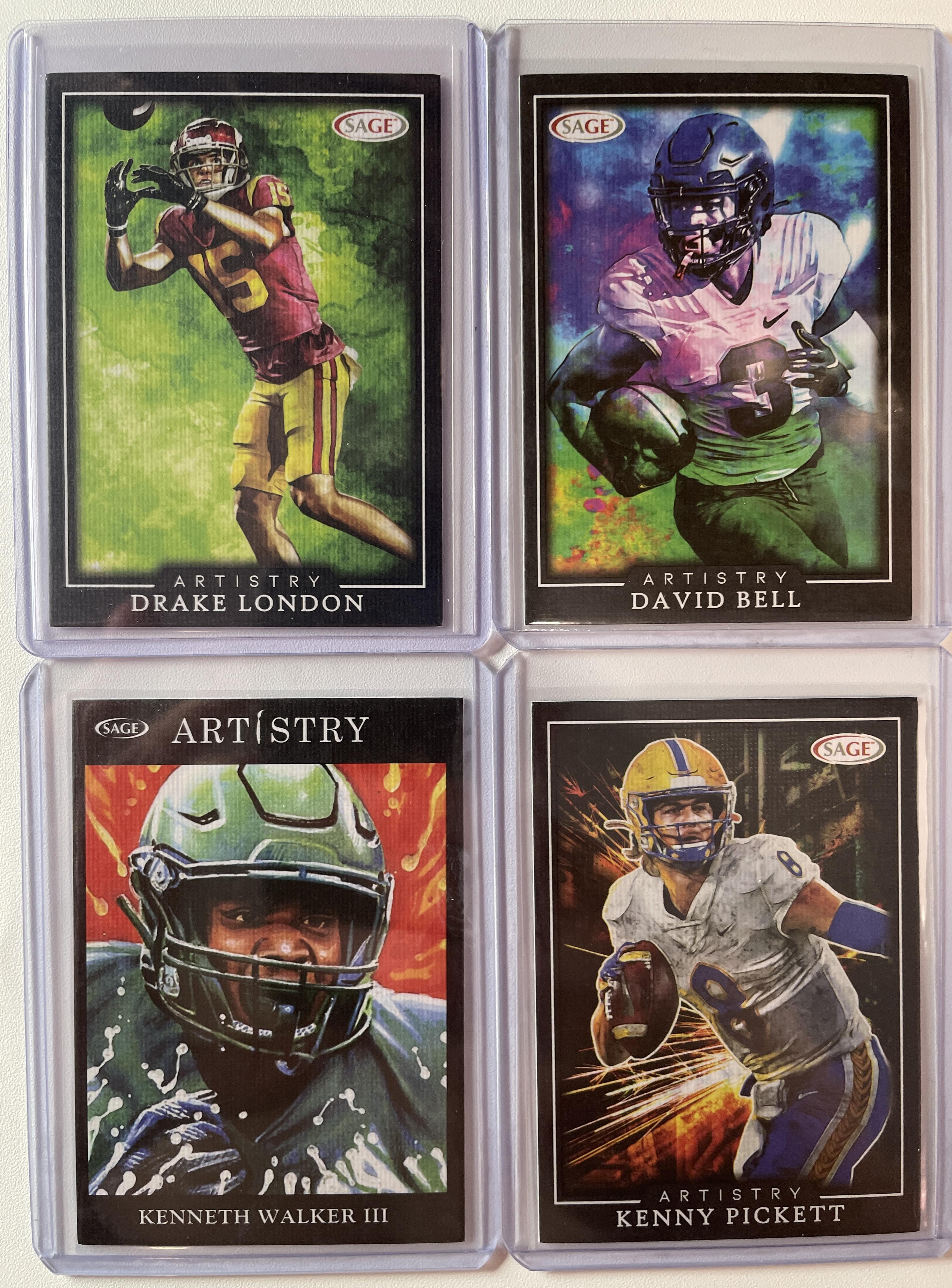 2022 Sage Artistry Canvas Drake London + Kenneth Walker +Kenny Pickett Rookie SP