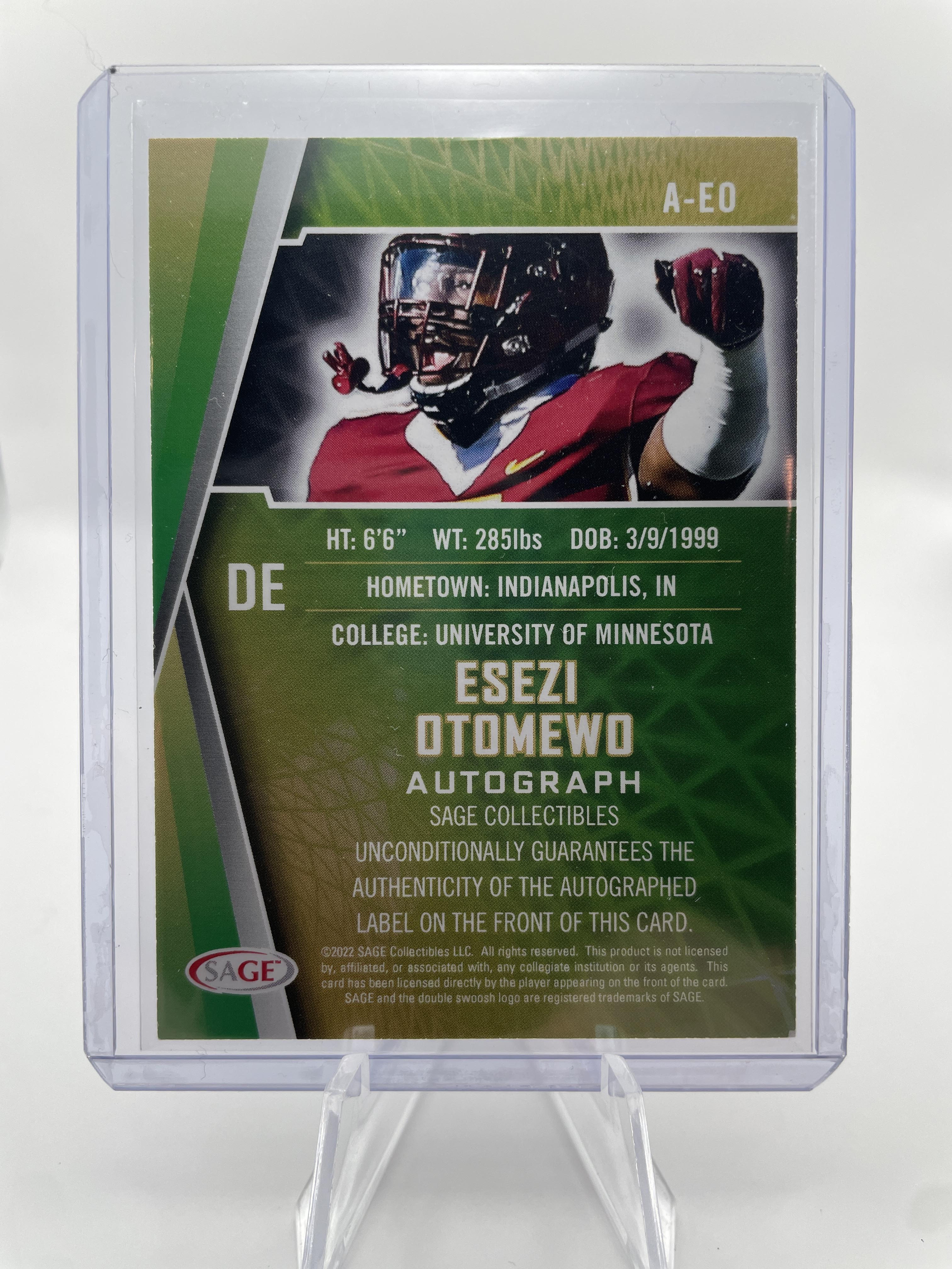 2022 Sage Football Esezi Otomewo Rookie Auto #A-EO