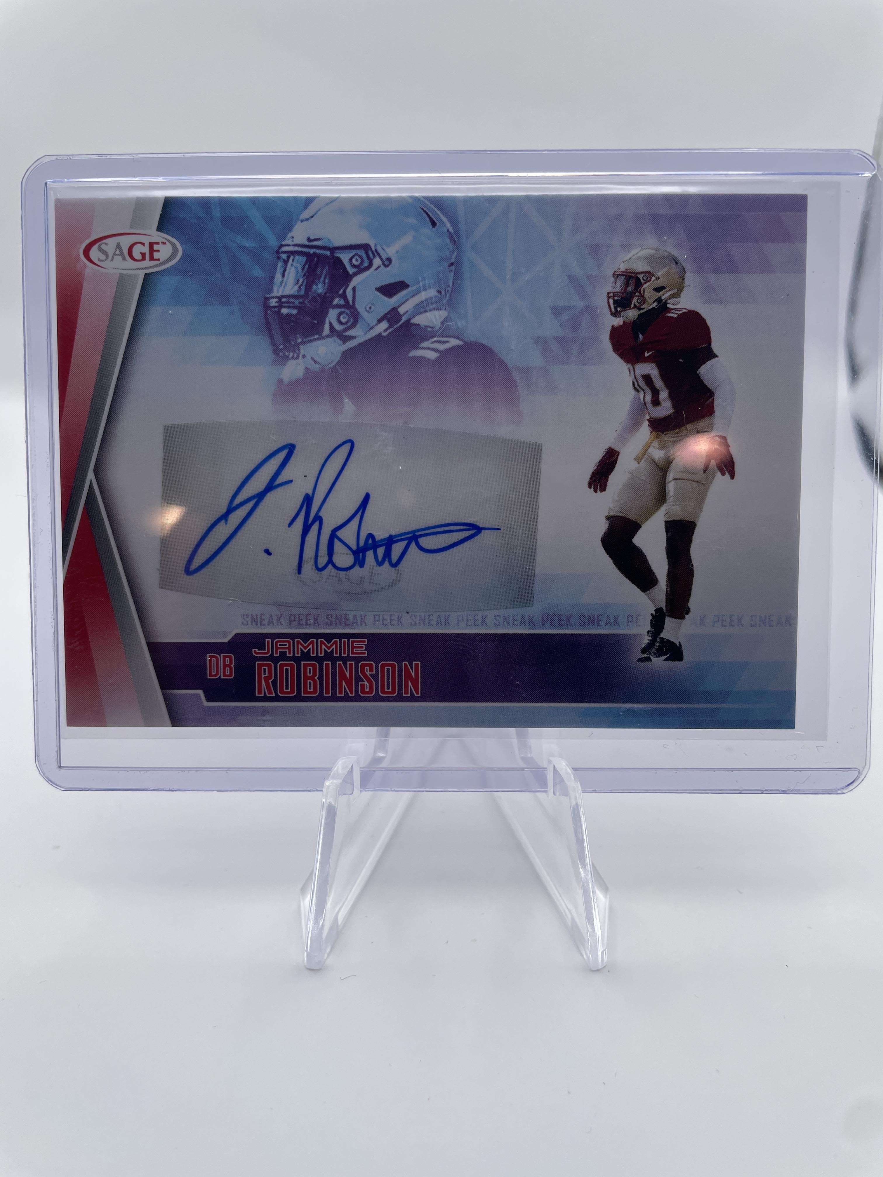 2022 Sage Hit Jammie Robinson Rookie Sneak Peek Auto Red SP