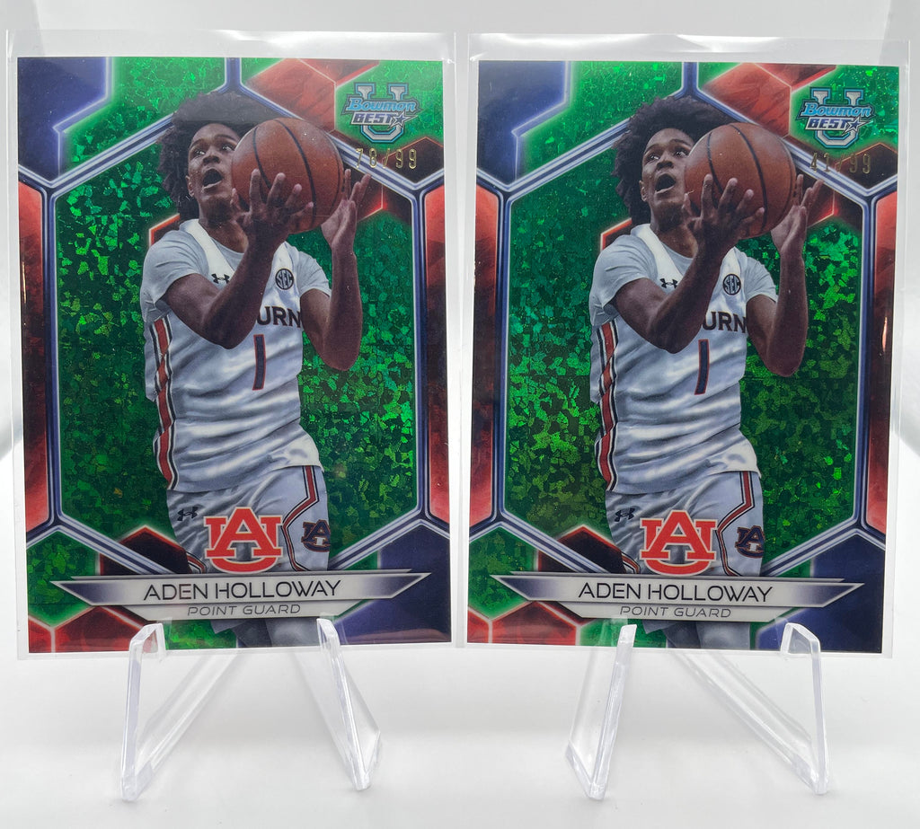2023-24 Bowman U Best Aden Holloway Yellow /75 + Green /99 + Gold /50 Set (x19)