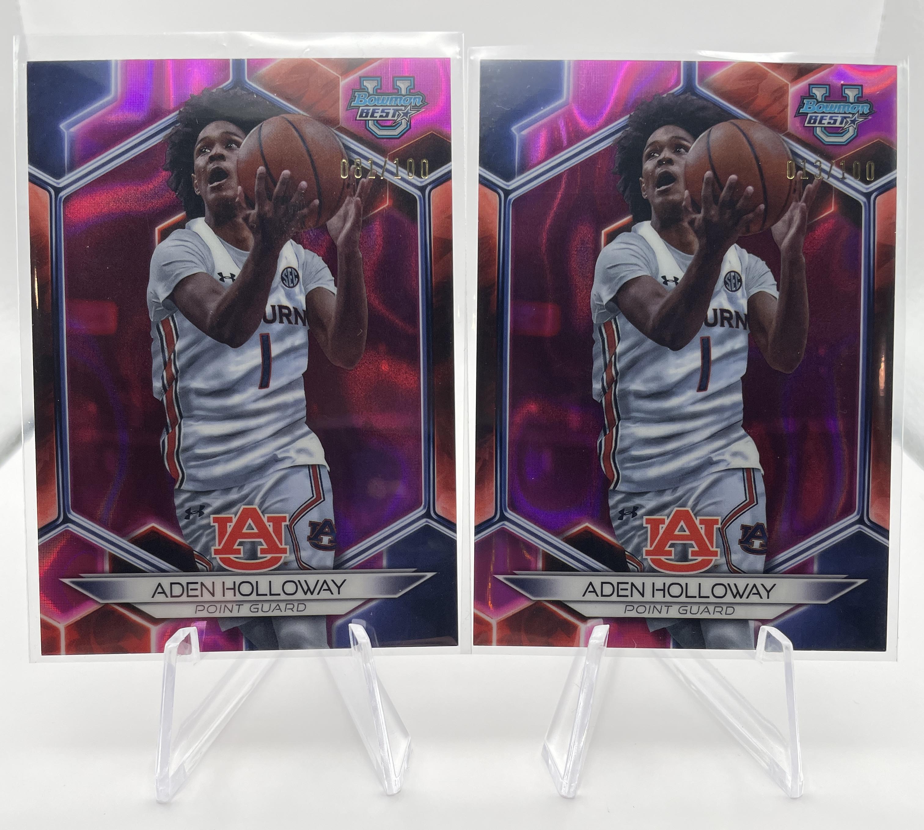 2023-24 Bowman U Best Aden Holloway Yellow /75 + Green /99 + Gold /50 Set (x19)