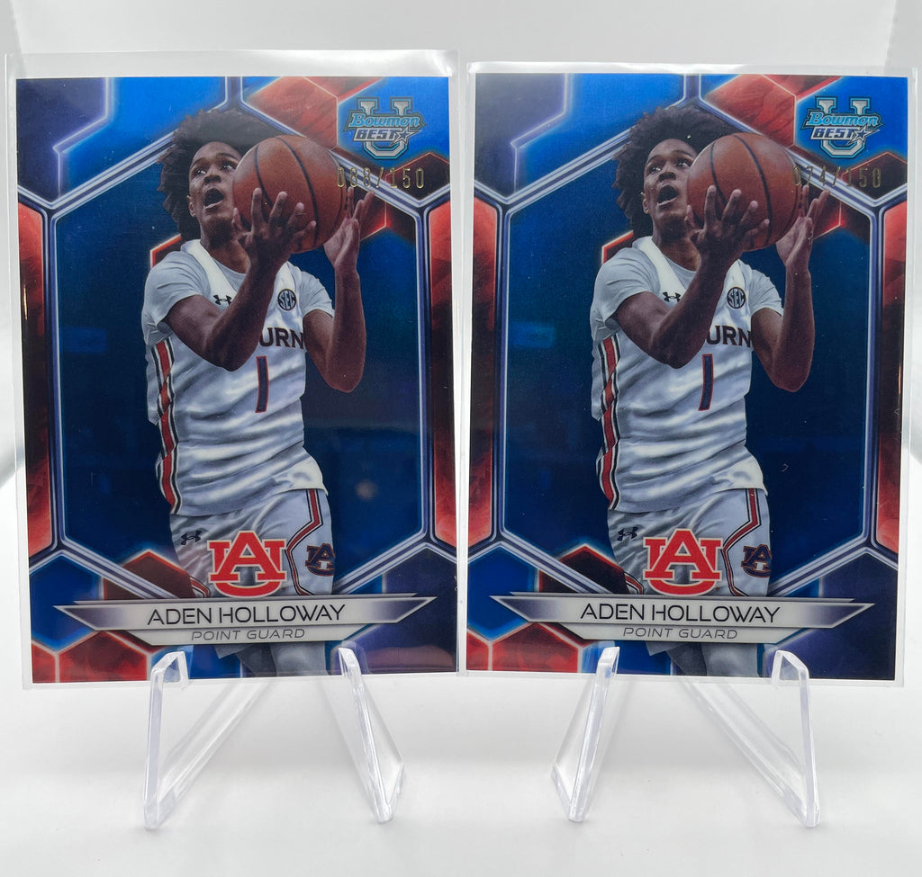2023-24 Bowman U Best Aden Holloway Yellow /75 + Green /99 + Gold /50 Set (x19)