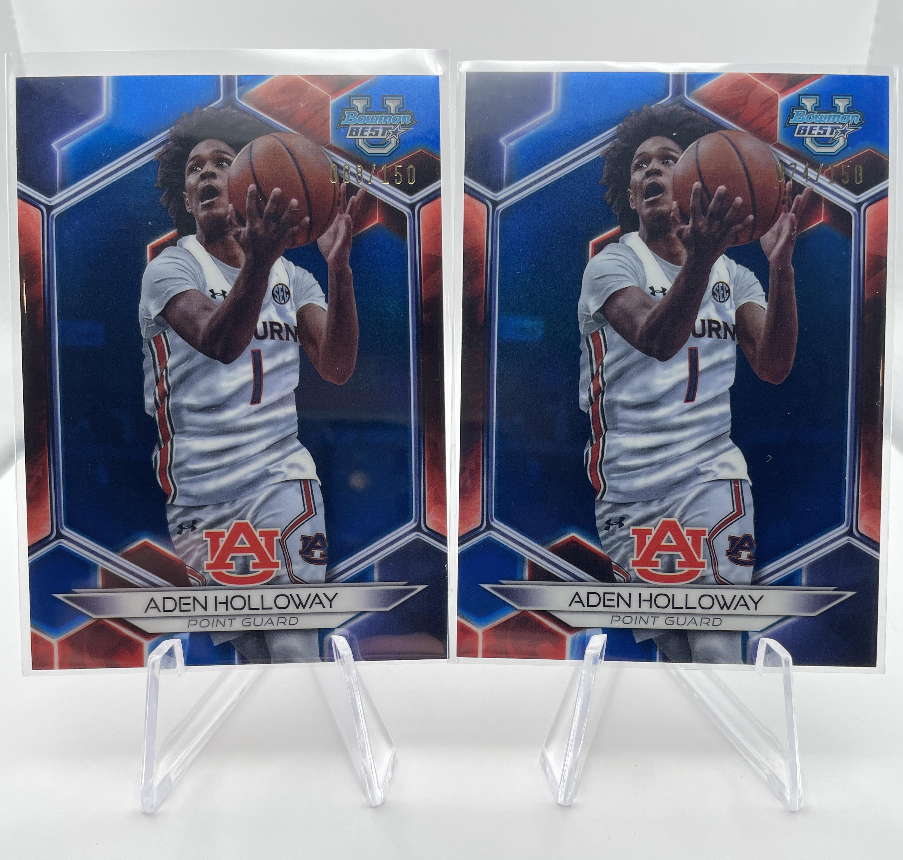 2023-24 Bowman U Best Aden Holloway Yellow /75 + Green /99 + Gold /50 Set (x19)