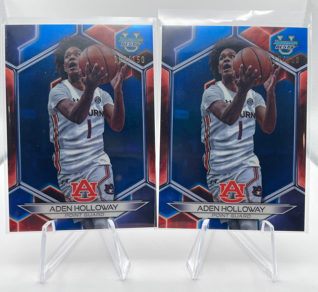2023-24 Bowman U Best Aden Holloway Yellow /75 + Green /99 + Gold /50 Set (x19)
