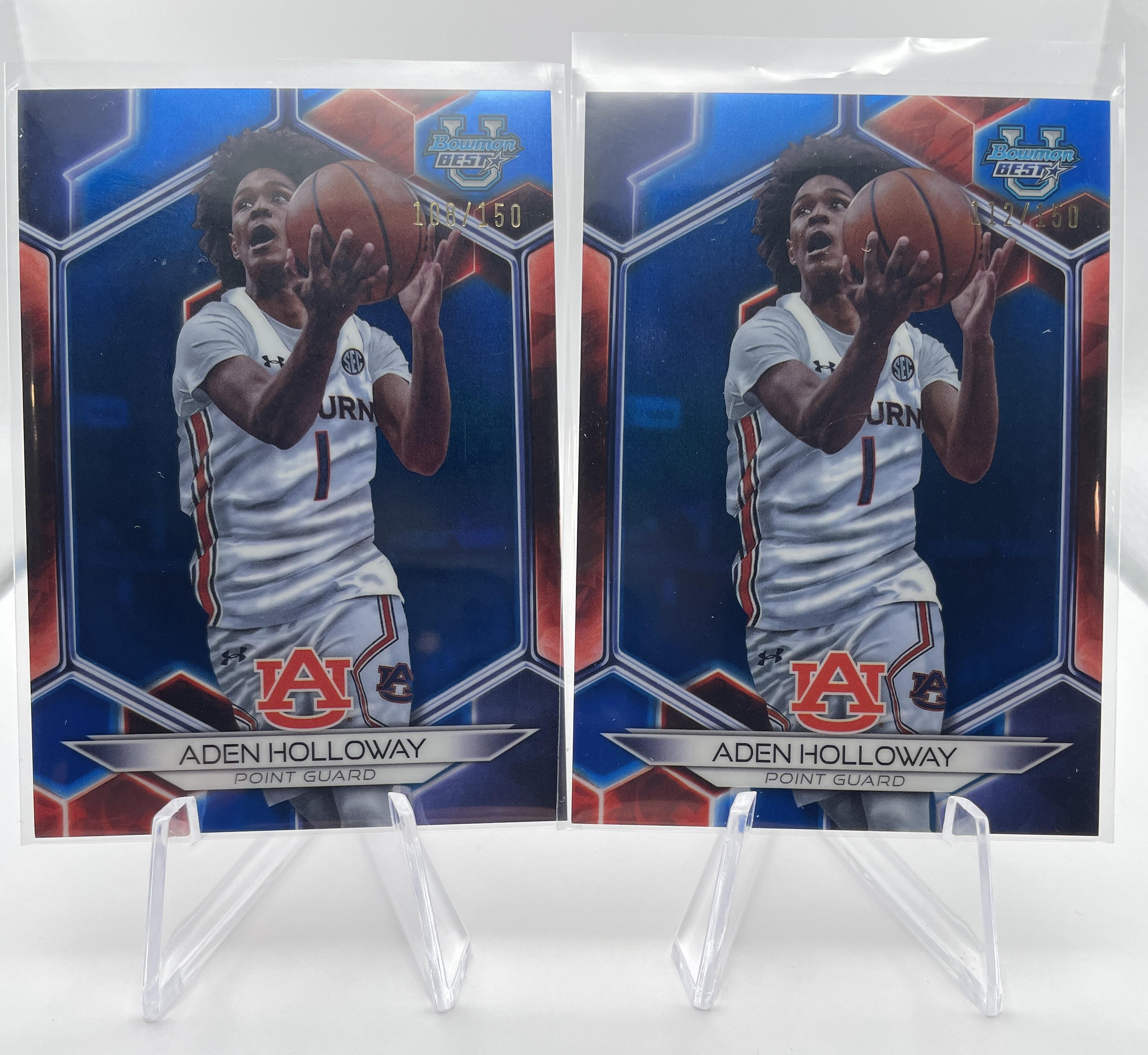 2023-24 Bowman U Best Aden Holloway Yellow /75 + Green /99 + Gold /50 Set (x19)