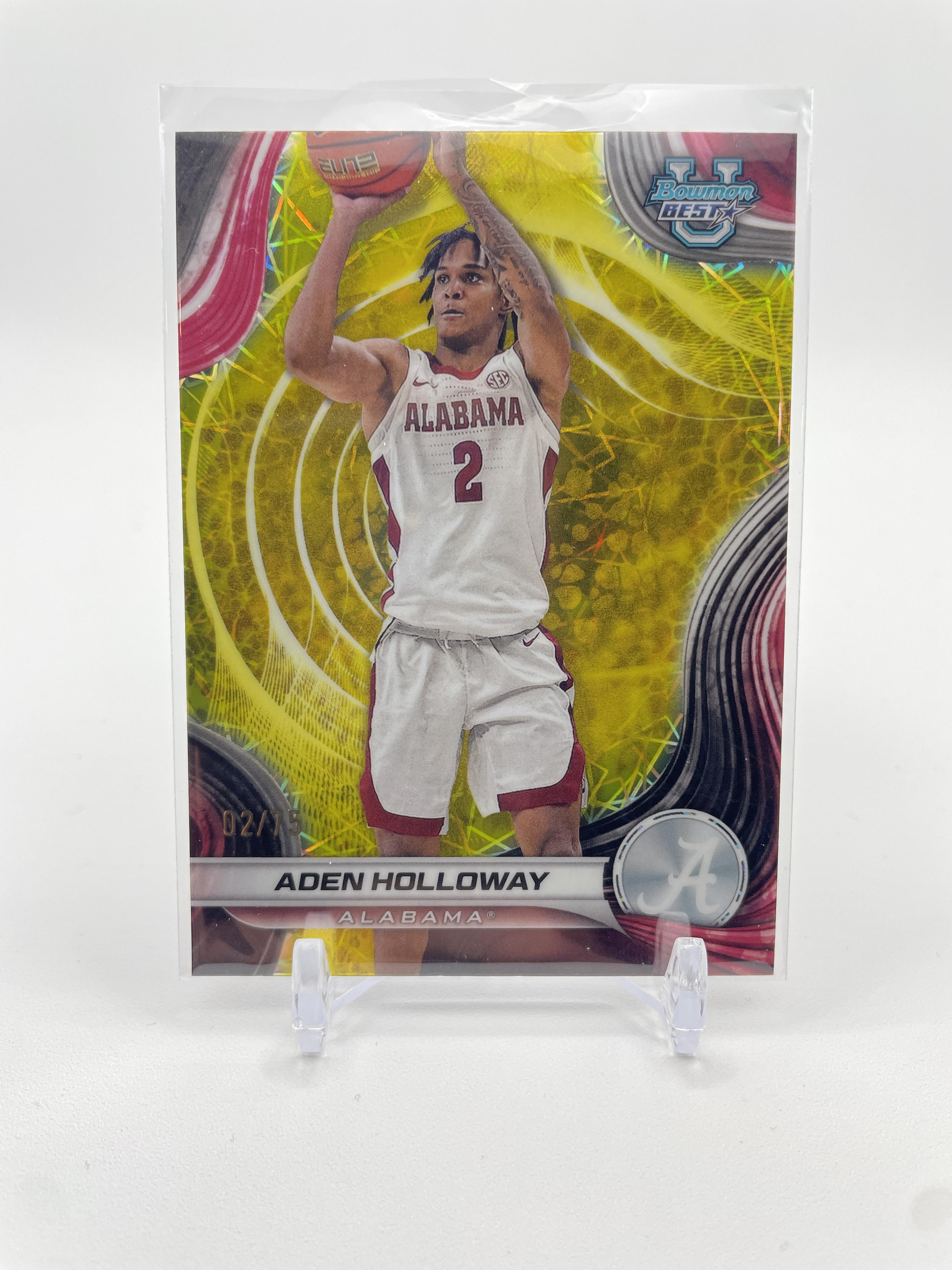 2023-24 Bowman U Best Aden Holloway Yellow /75 + Green /99 + Gold /50 Set (x19)