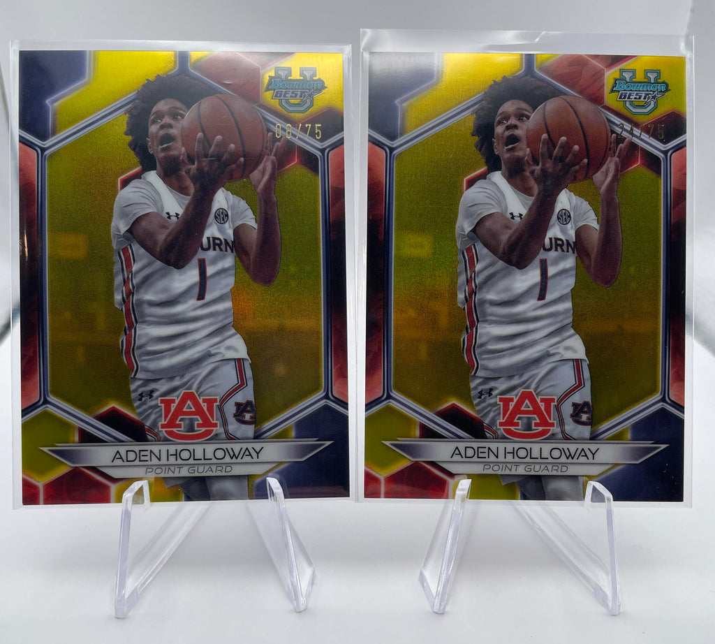 2023-24 Bowman U Best Aden Holloway Yellow /75 + Green /99 + Gold /50 Set (x19)