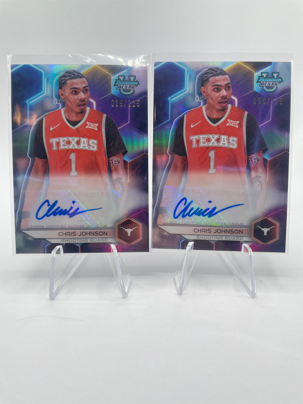 2023-24 Bowman U Best Chris Johnson Refractor Auto /125 + Chrome Auto /250 (x7)