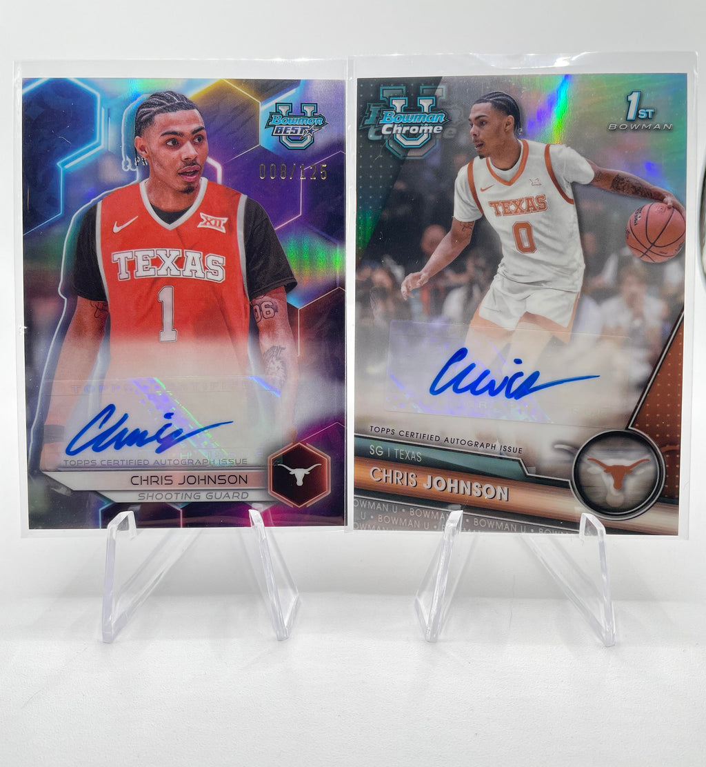 2023-24 Bowman U Best Chris Johnson Refractor Auto /125 + Chrome Auto /250 (x7)