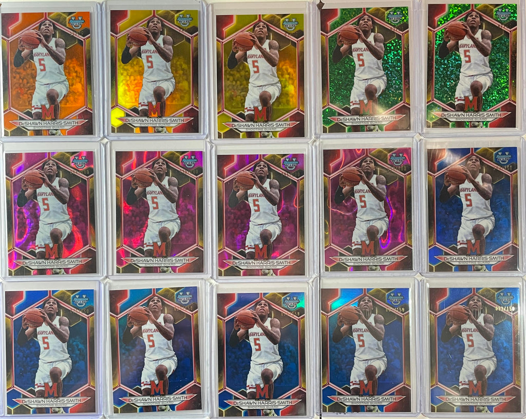 2023-24 Bowman U Best DeShawn Harris-Smith Orange /25 Yellow /75 Green Set (x15)