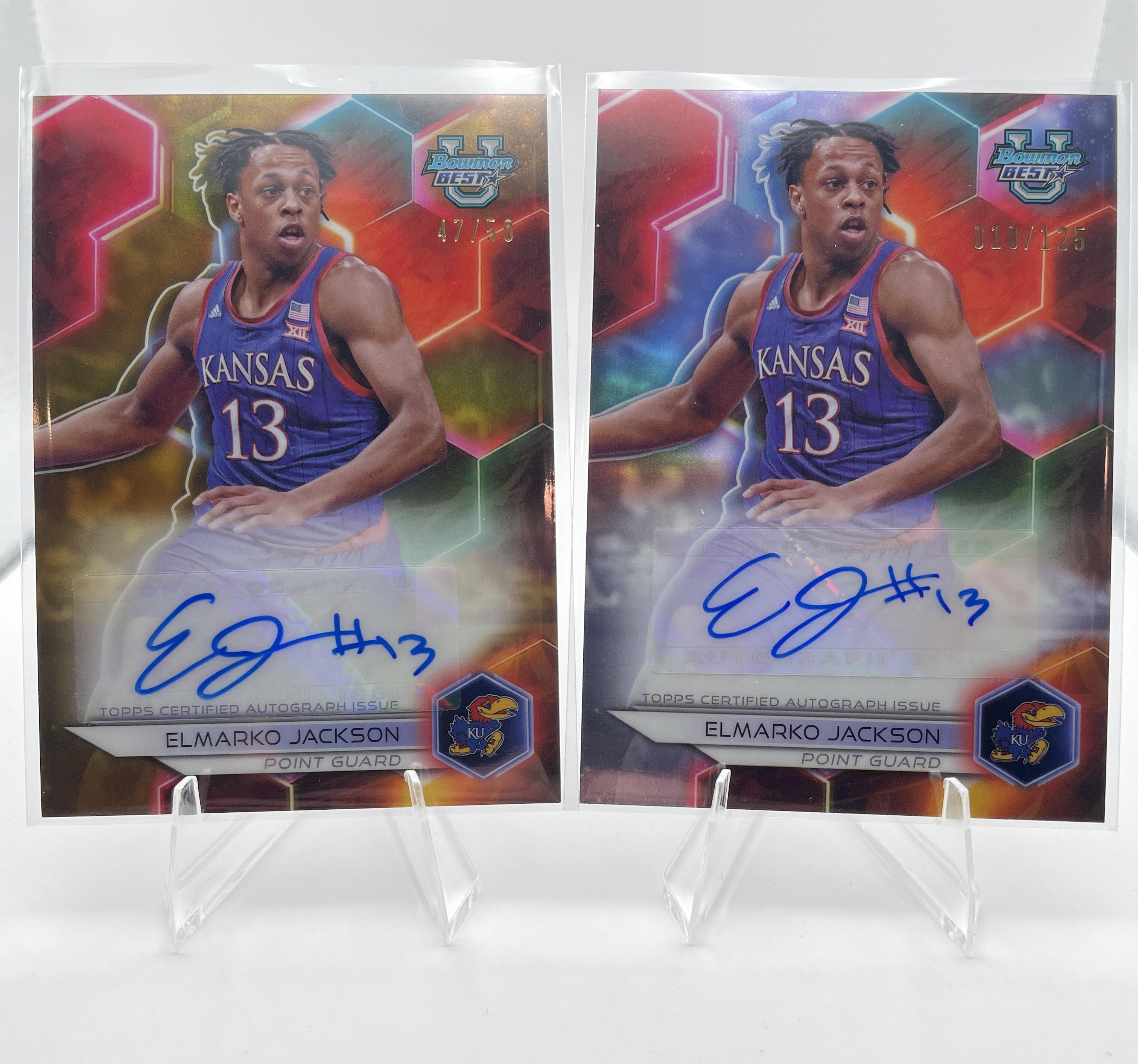 2023-24 Bowman U Best Elmarko Jackson Gold Refractor Auto /50 + Base Auto /125