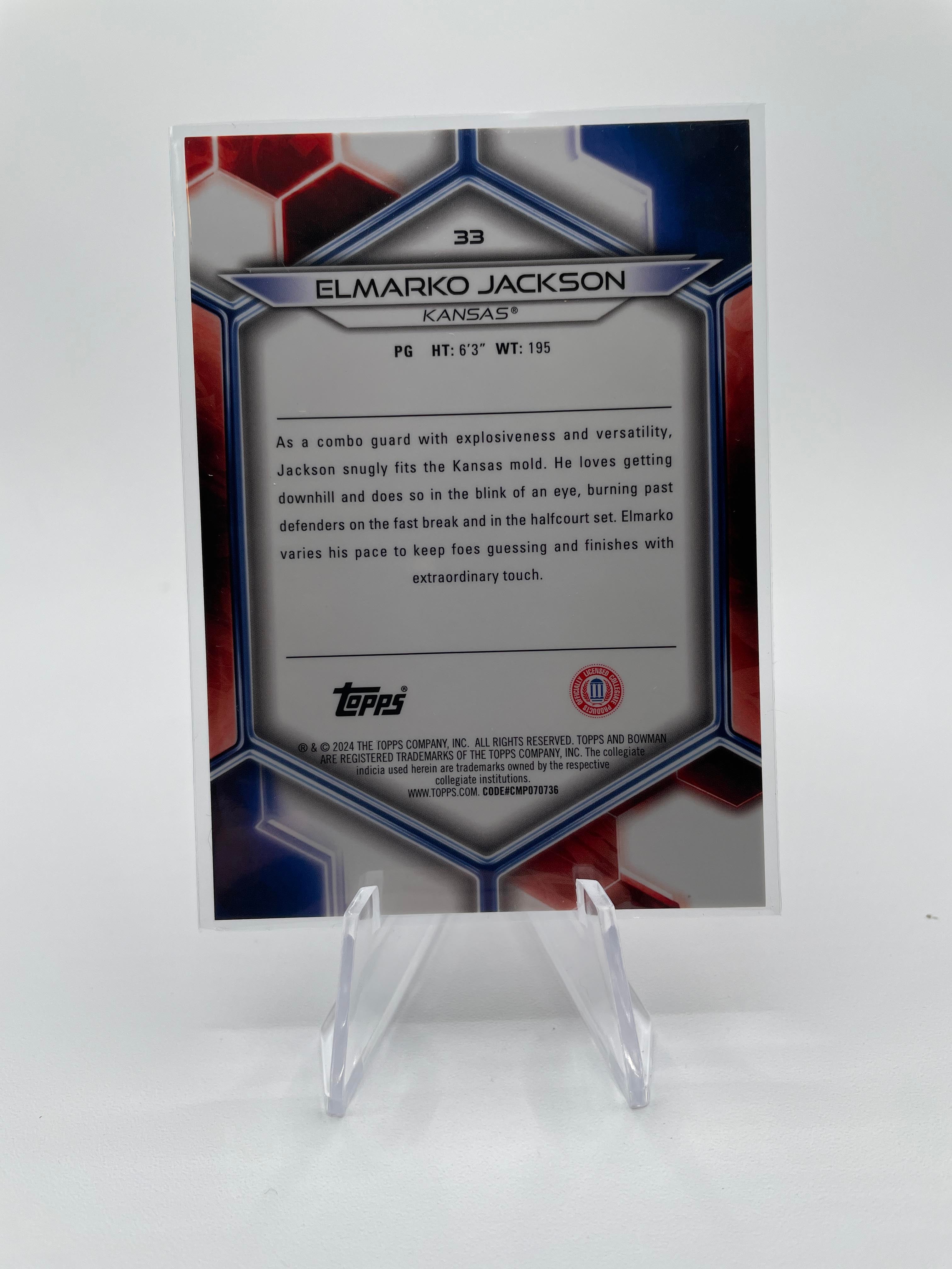 2023-24 Bowman U Best Elmarko Jackson Orange Refractor /25 Gold /50 Yellow /75