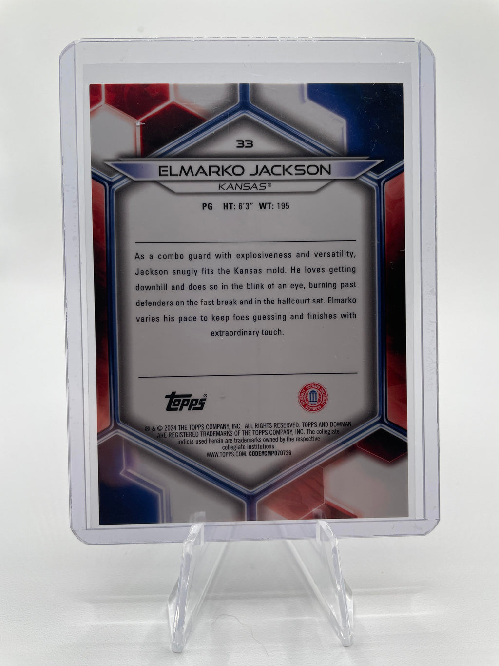 2023-24 Bowman U Best Elmarko Jackson Orange Refractor /25 Gold /50 Yellow /75