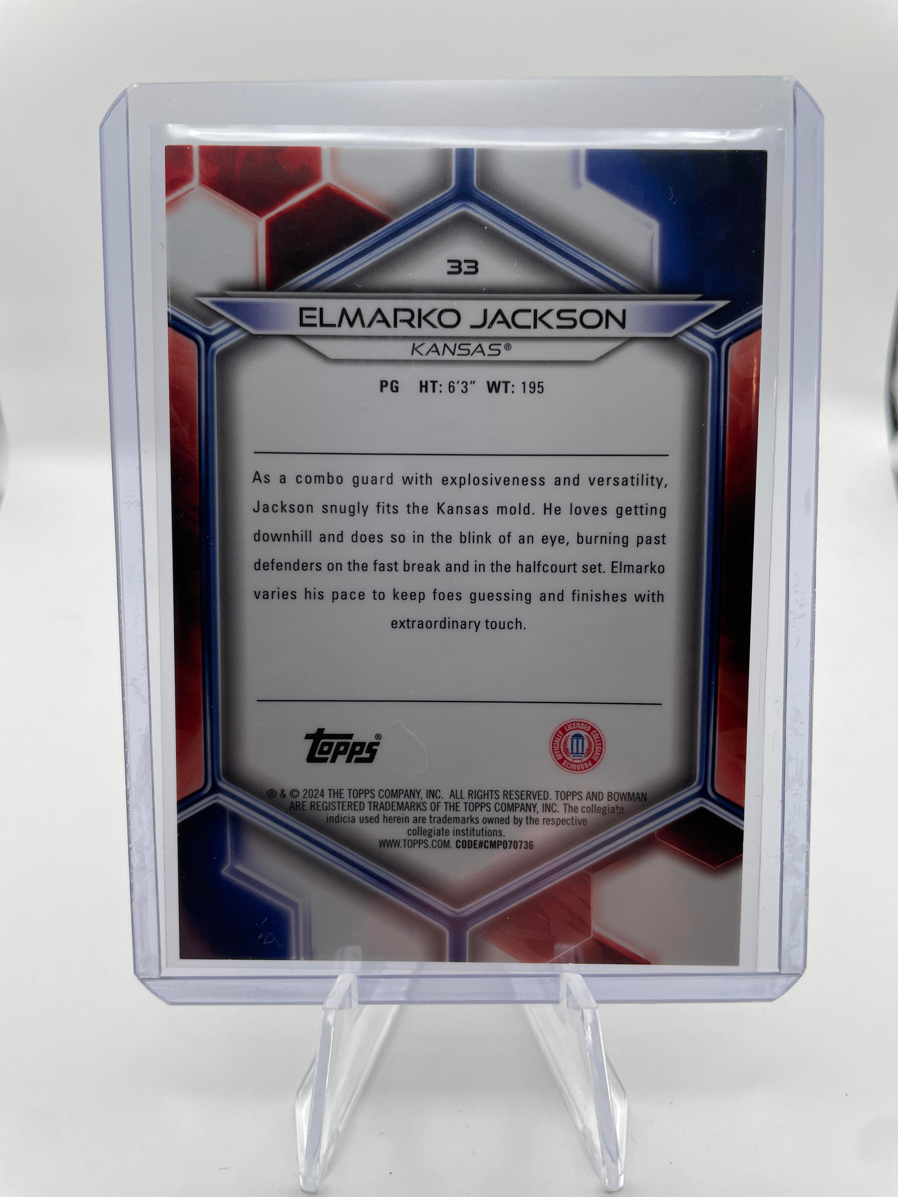 2023-24 Bowman U Best Elmarko Jackson Orange Refractor /25 Gold /50 Yellow /75