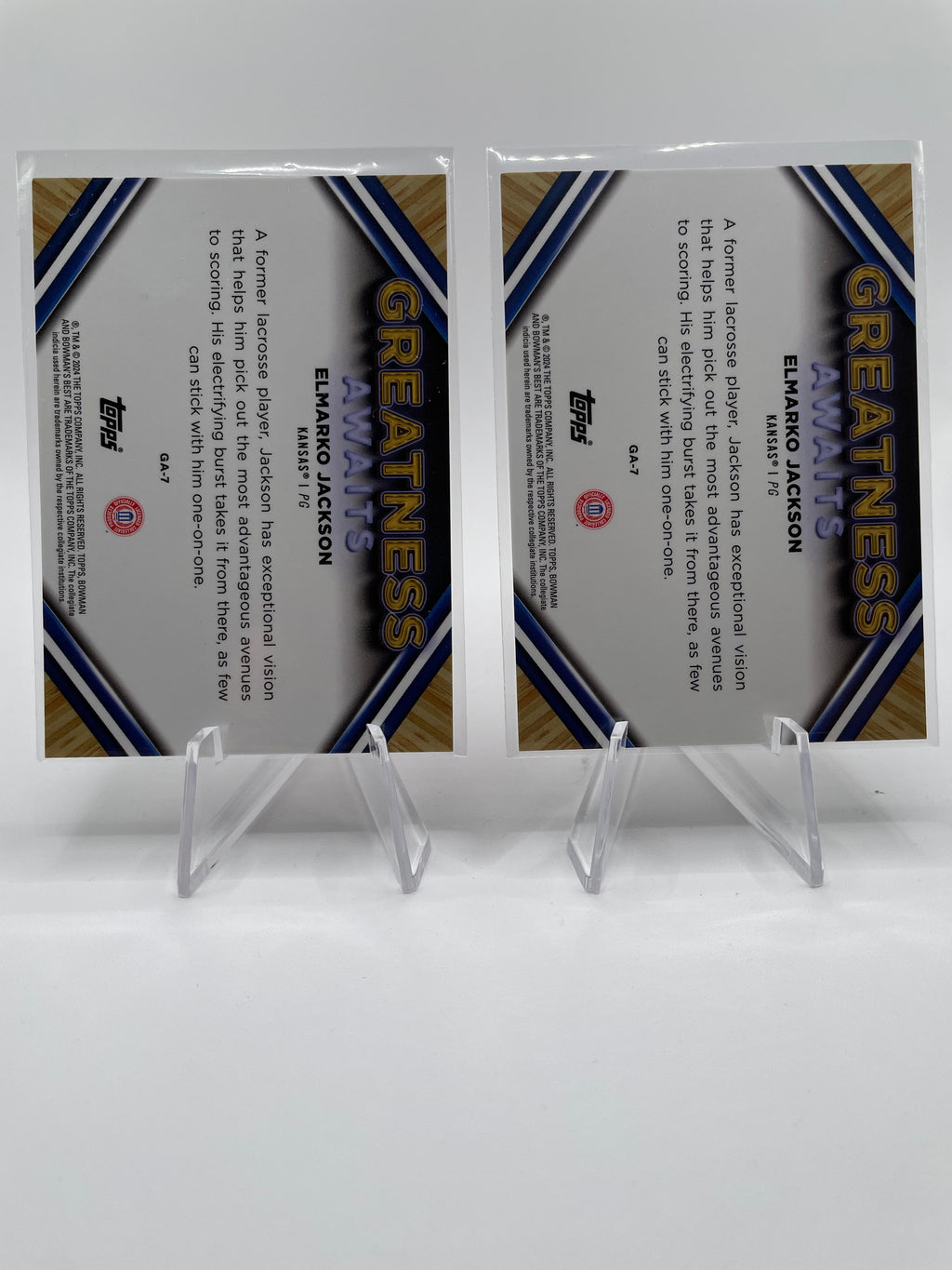 2023-24 Bowman U Best Elmarko Jackson Orange Refractor /25 Gold /50 Yellow /75