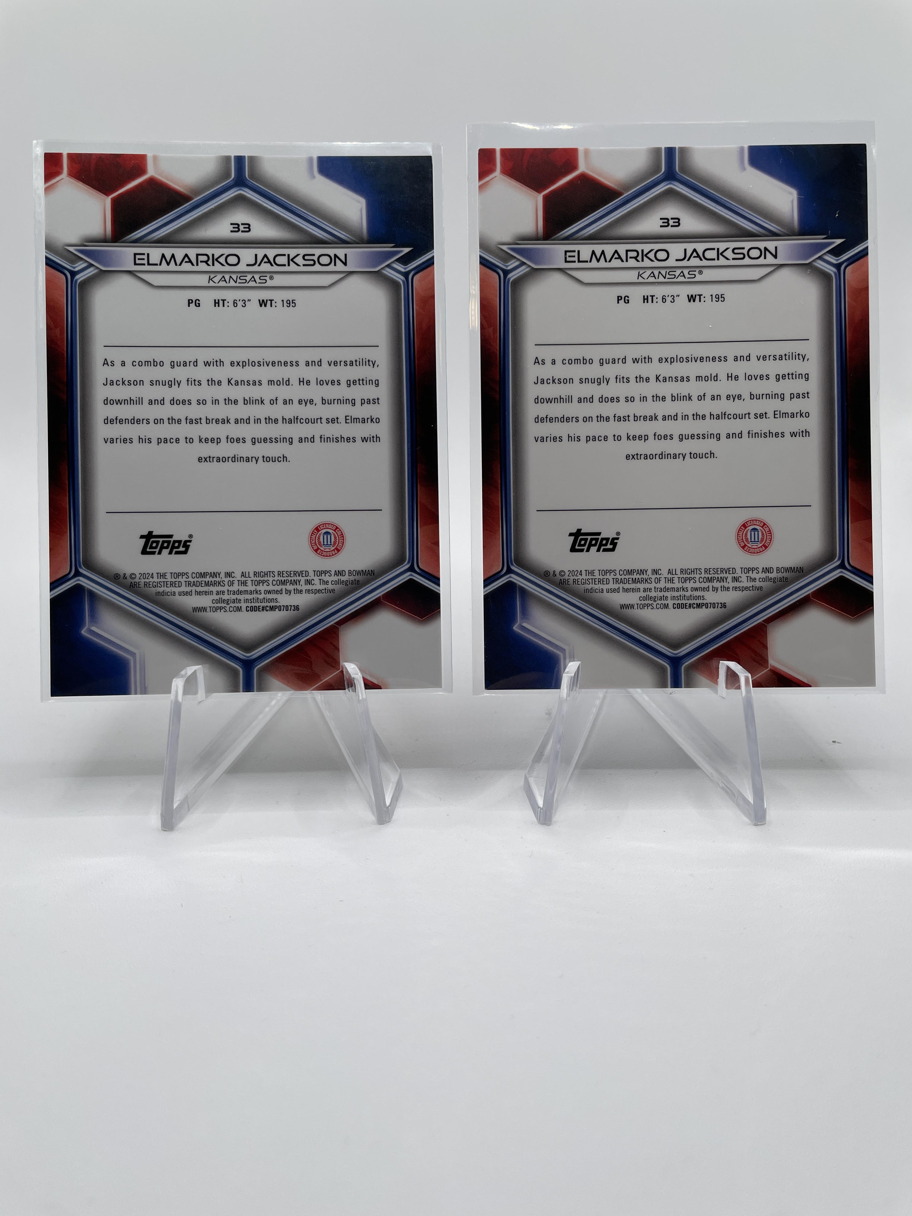 2023-24 Bowman U Best Elmarko Jackson Orange Refractor /25 Gold /50 Yellow /75