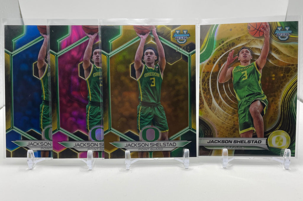 2023-24 Bowman U Best Jackson Shelstad Gold Refractor /50 Pink /100 /150 Set (4)