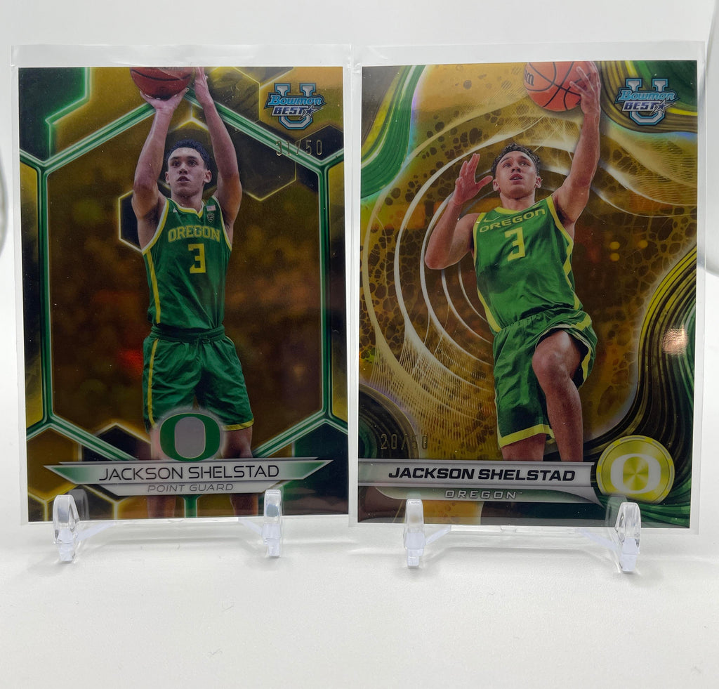 2023-24 Bowman U Best Jackson Shelstad Gold Refractor /50 Pink /100 /150 Set (4)