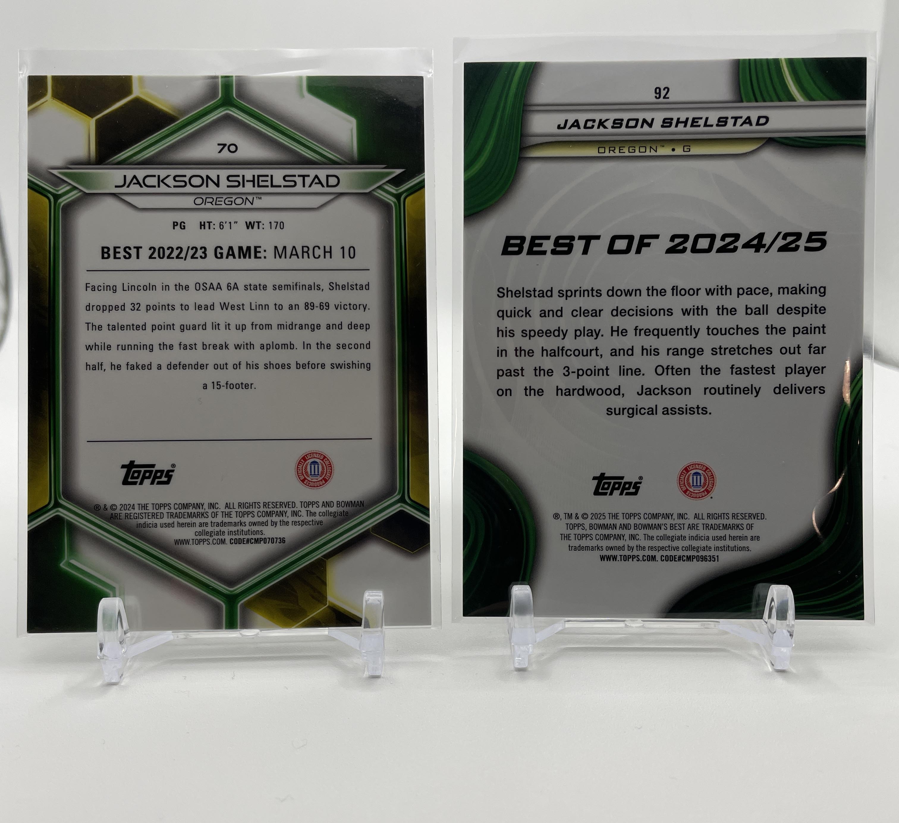 2023-24 Bowman U Best Jackson Shelstad Gold Refractor /50 Pink /100 /150 Set (4)