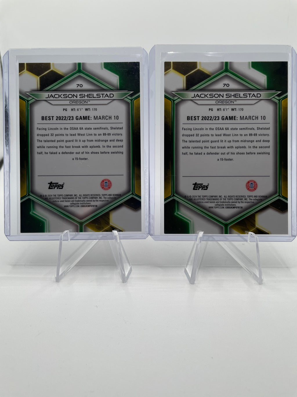 2023-24 Bowman U Best Jackson Shelstad Gold Refractor /50 Pink /100 Blue /150