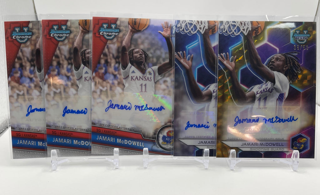 2023-24 Bowman U Best Jamari McDowell Gold Auto /50 + Chrome Auto /250 Set (x5)