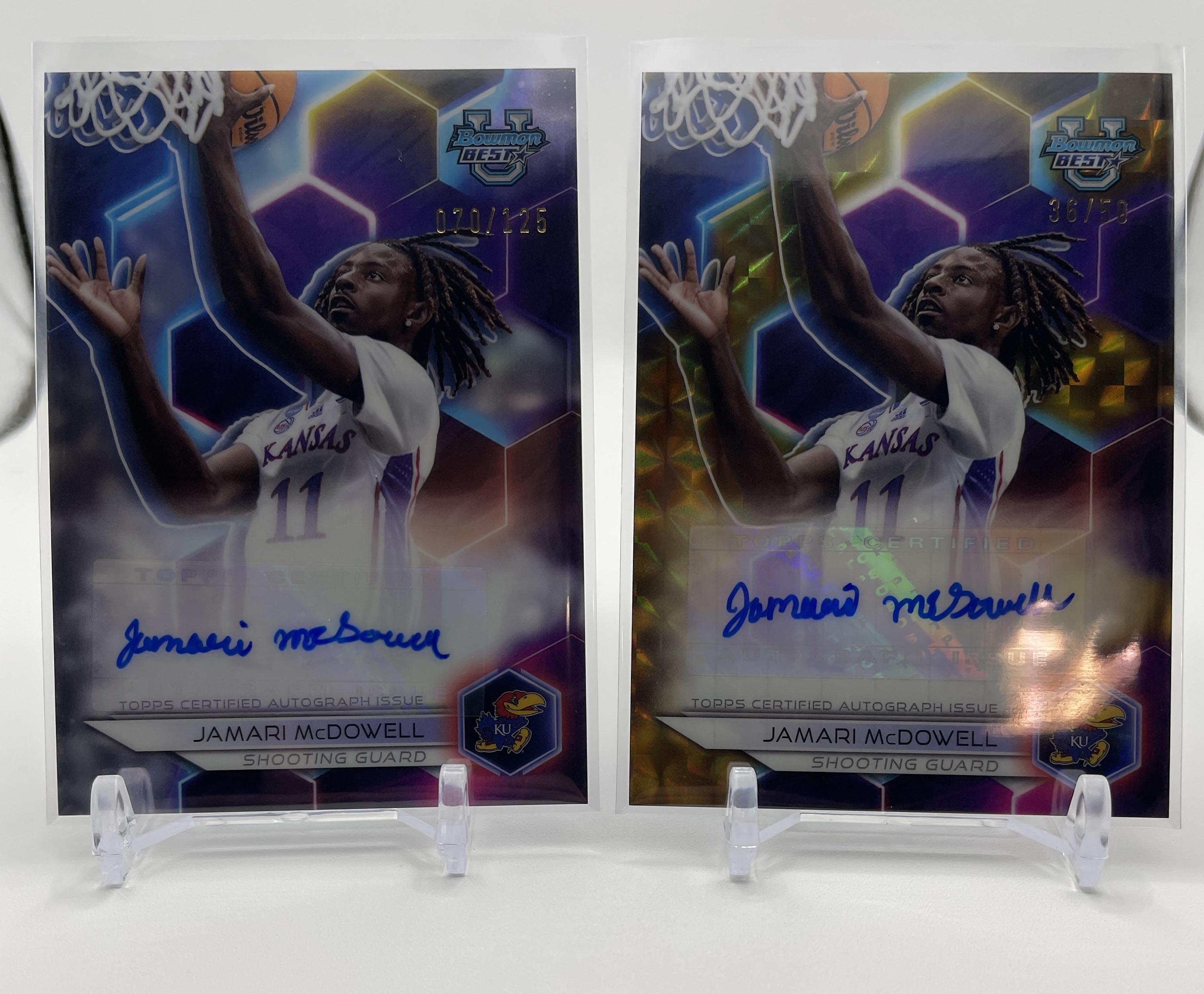 2023-24 Bowman U Best Jamari McDowell Gold Auto /50 + Chrome Auto /250 Set (x5)