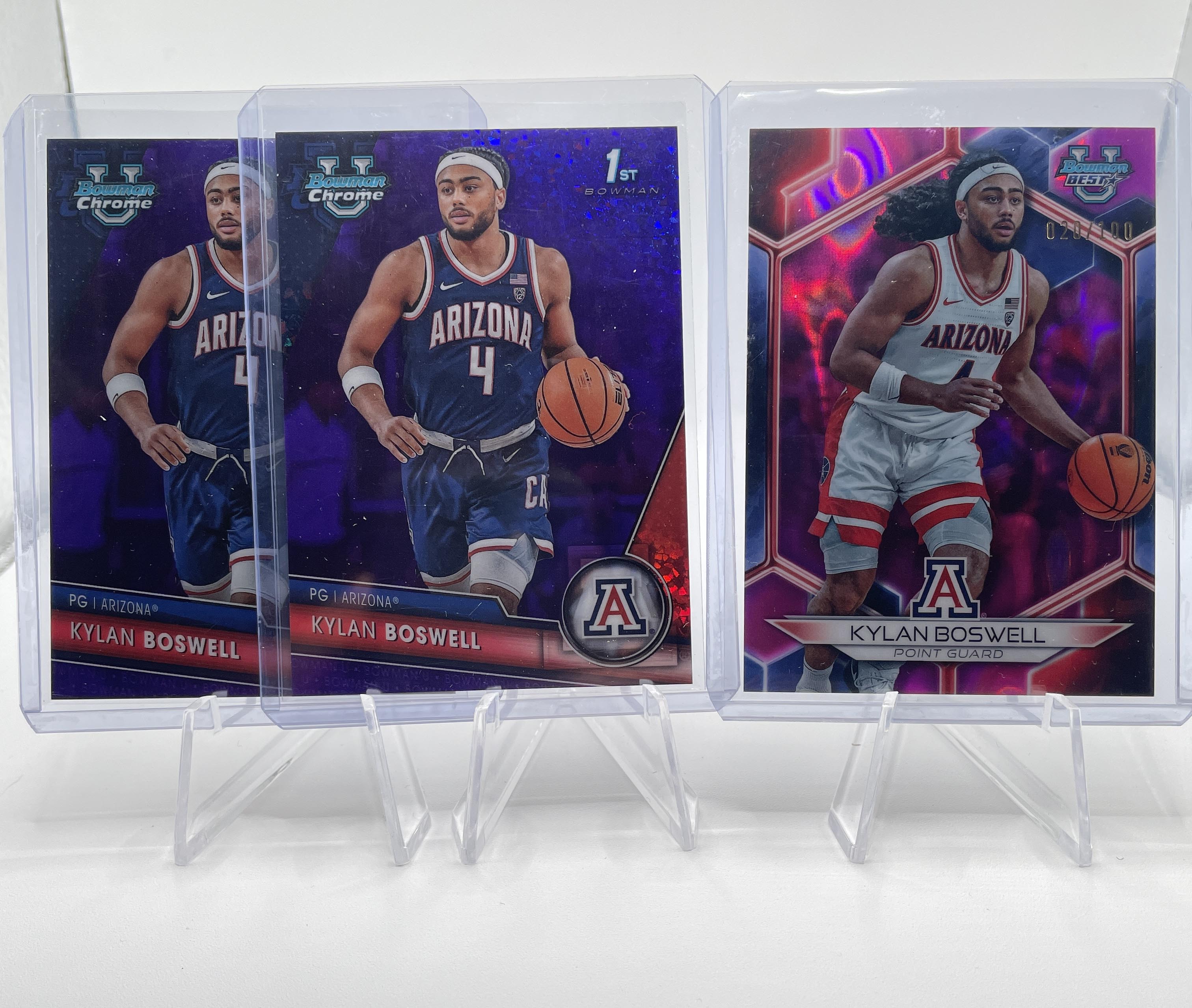 2023-24 Bowman U Best Kylan Boswell Pink Refractor /100 + Purple /399 (x2)