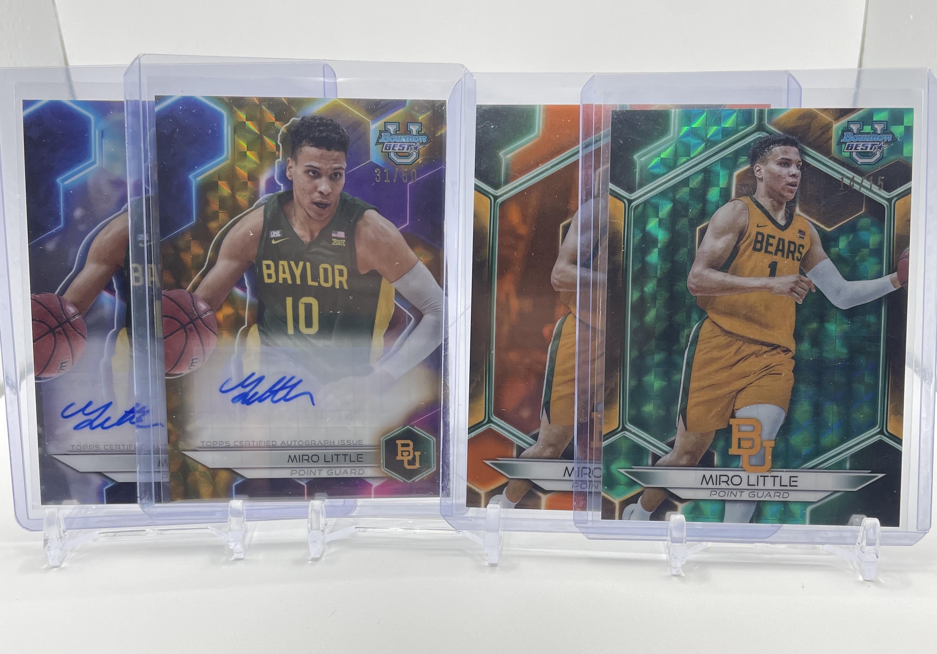 2023-24 Bowman U Best Miro Little Gold Refractor Auto /50 + Teal /15 Orange /25