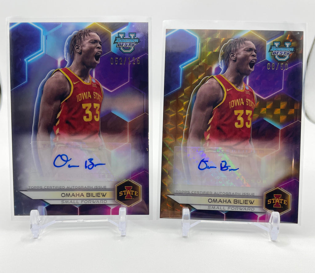 2023-24 Bowman U Best Omaha Biliew Gold Refractor Auto /50 + /125 & Chrome Auto