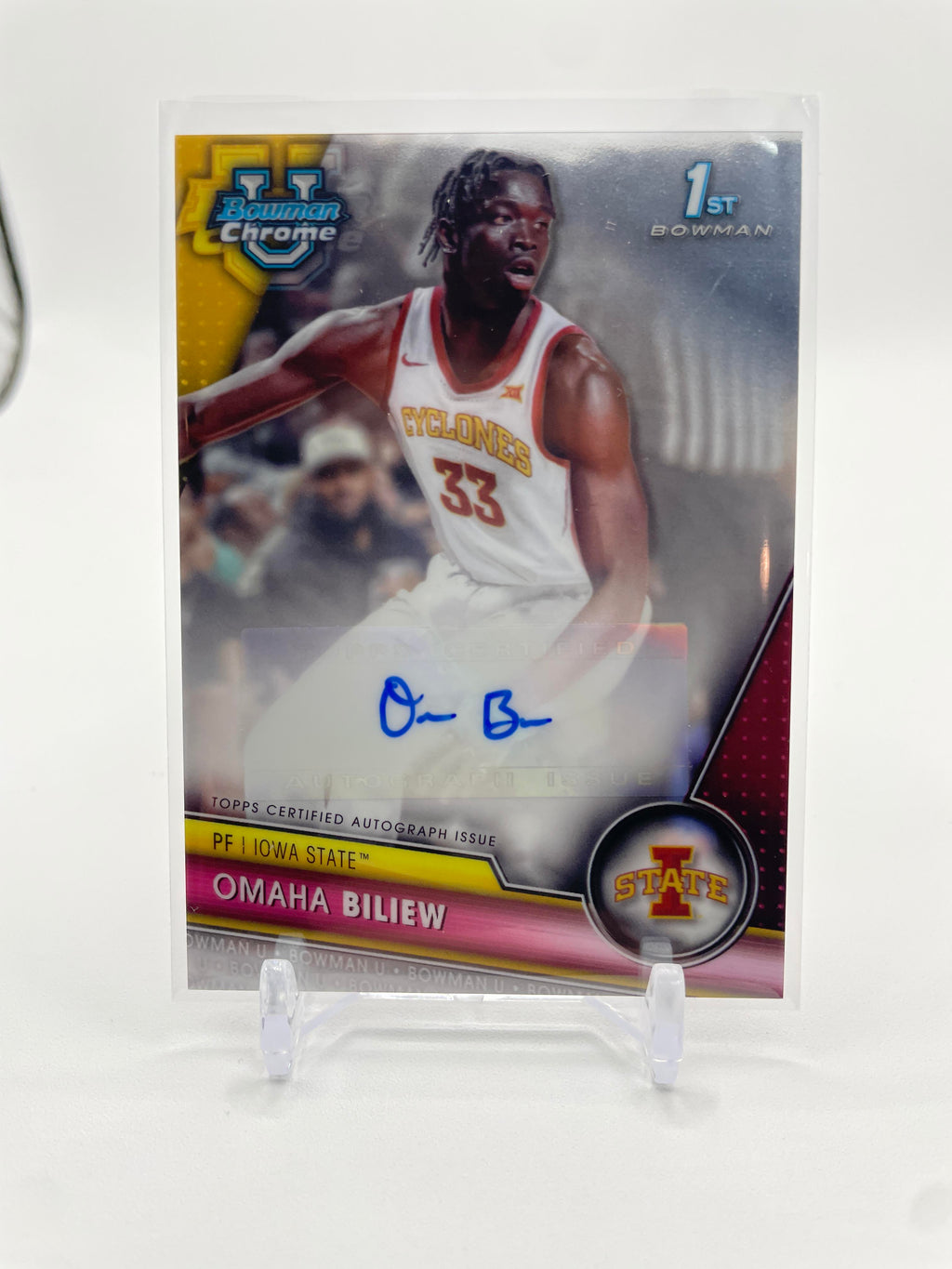 2023-24 Bowman U Best Omaha Biliew Gold Refractor Auto /50 + /125 & Chrome Auto