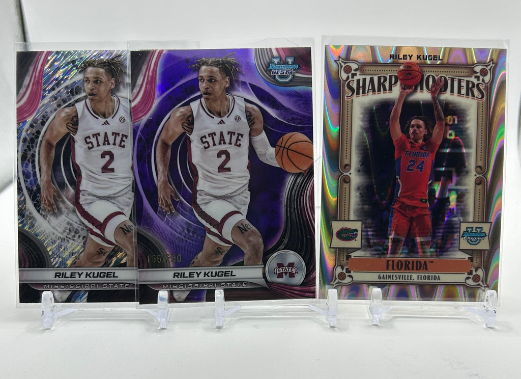2023-24 Bowman U Best Riley Kugel Purple Refractor /250 + Sharpshooter Lava /150
